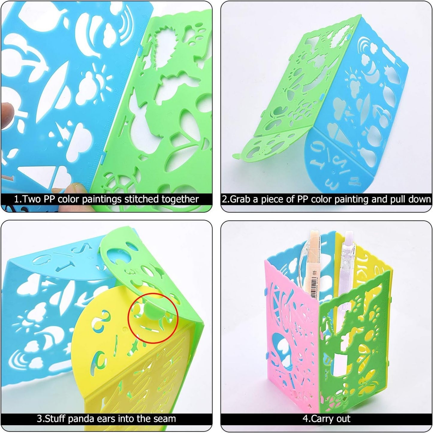 Drawing Stencil Set, 4pcs Plastic Painting Stencils Number Letter Drawing Scale Template Educational
