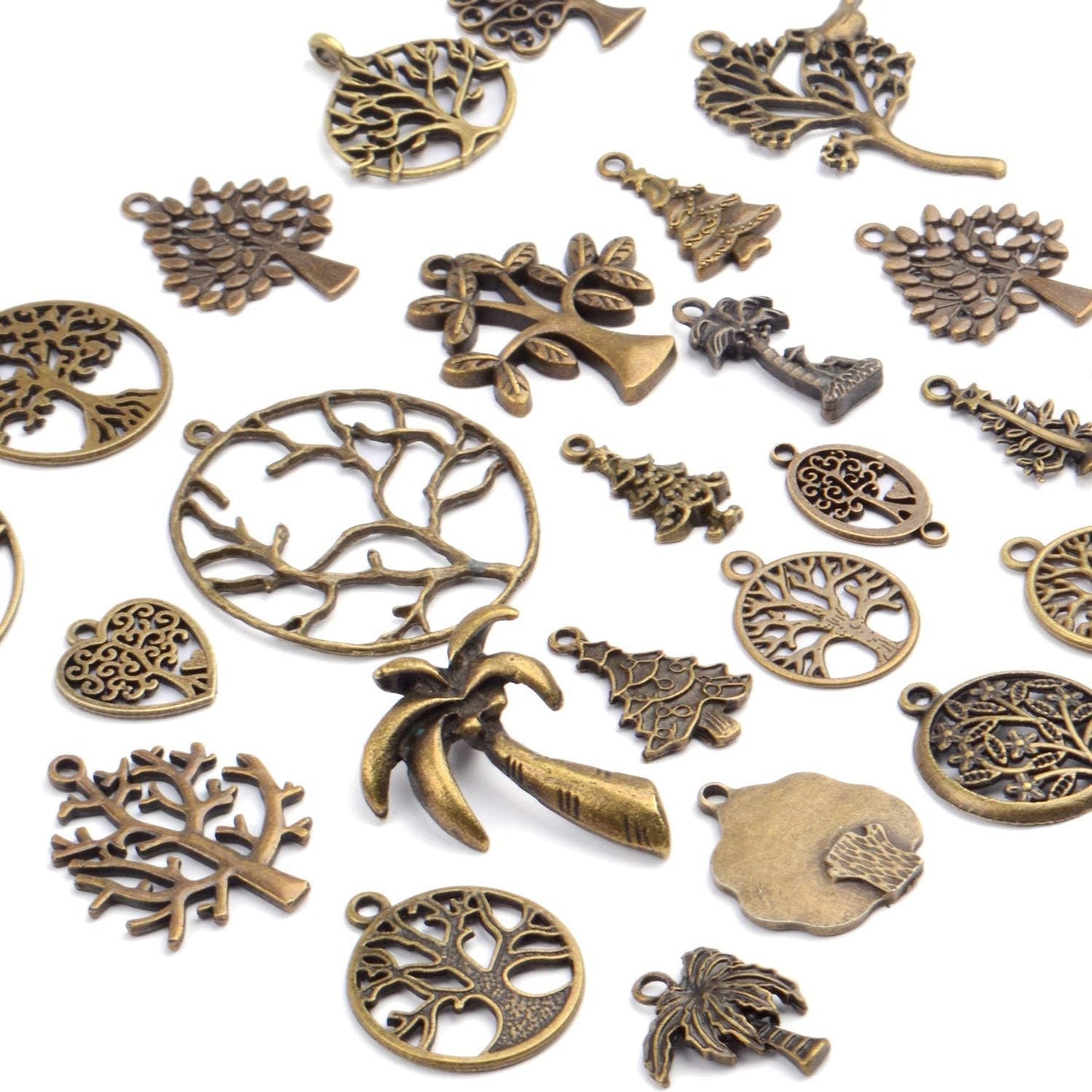 Jewelry Making Charms, 100g (40-50pcs) Craft Supplies Mixed Tree of Life Beads Charms Pendants Jewelry Findings for DIY Necklace Bracelet