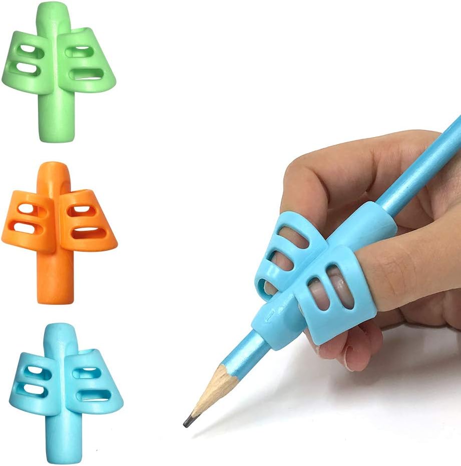 HENDEVL Pencil gripper kids/toddler handwriting aid tools for beginners,Pencil Holder for preschooler 2-4 Years learning to Write for Children's Training Pen Holding Posture Correction Tools(3 PACK)