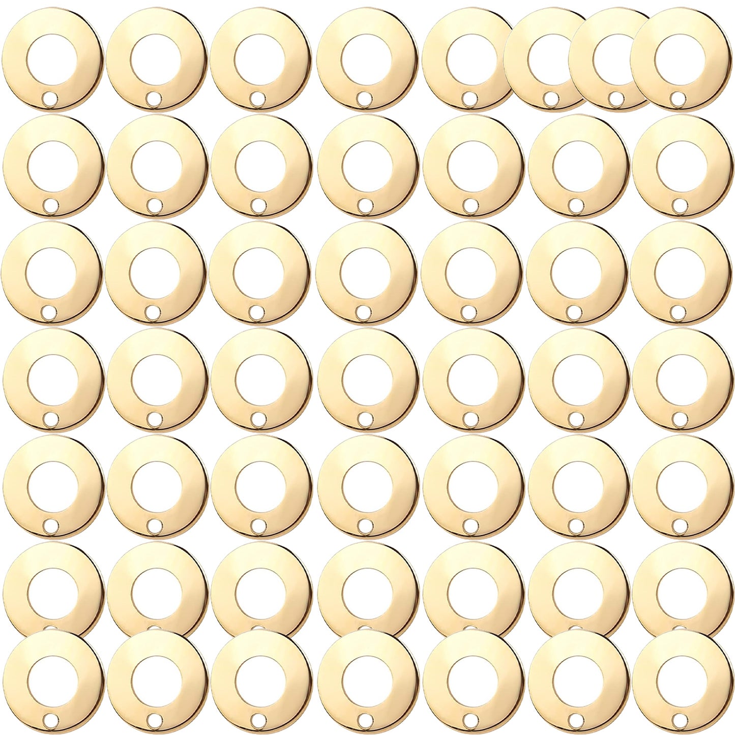 40pcs Stainless Steel Stud Earrings Round Rondelle Blank Earring Post Pins with Loop Hole and 40pcs Butterfly Earring Backs for DIY Jewelry Making Findings, Gold, Steel