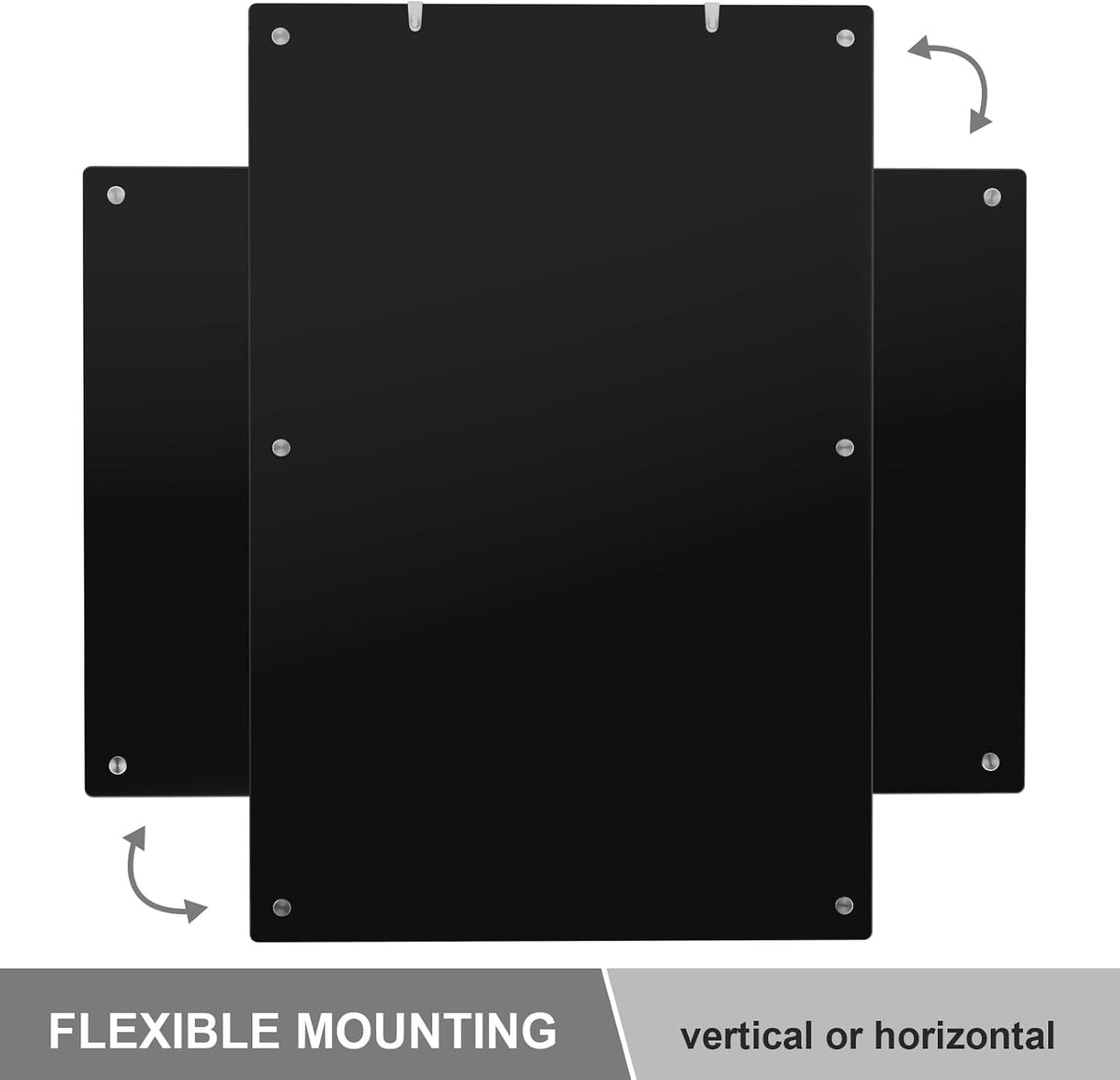 HENDEVL Large Black Glass Dry Erase Board, 72 x 48 Inches Magnetic Glass whiteboard,6' x 4' Frameless Blackboard for Office,Home,School