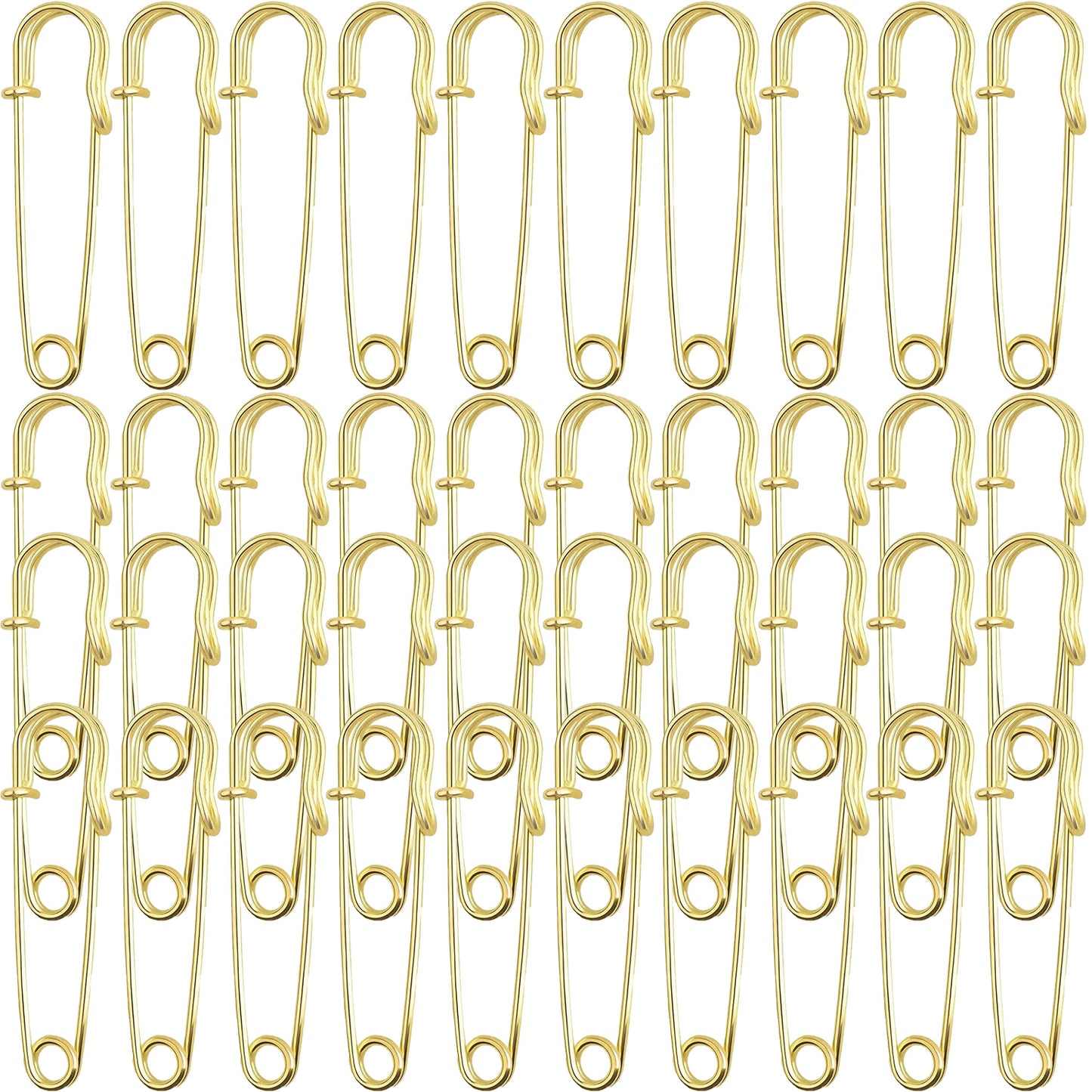 40pcs 5 cm / 2 Inch Metal Large Safety Pins Heavy Duty Blanket Pins Extra Sturdy Safety Pins Bulk for Clothes Blankets Skirts Crafts Kilts Towels Sheets, 4 Colors