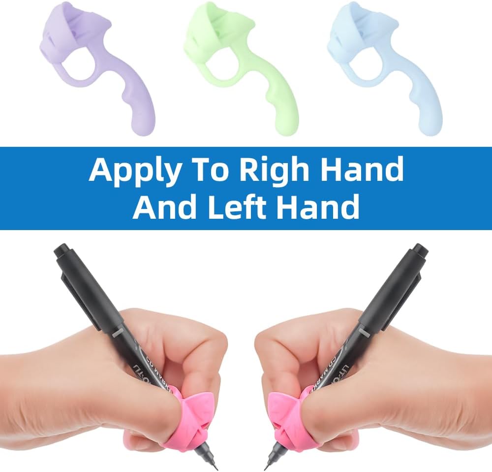 HENDEVL  Grips for Pencil for Kids Handwriting, 8 Pcs Pen Grips, Ergonomic Pencil Grippers Holder for Kids, Writing Posture Correction with Cushion for Toddlers, Adults, Preschooler, Special Education Supplies