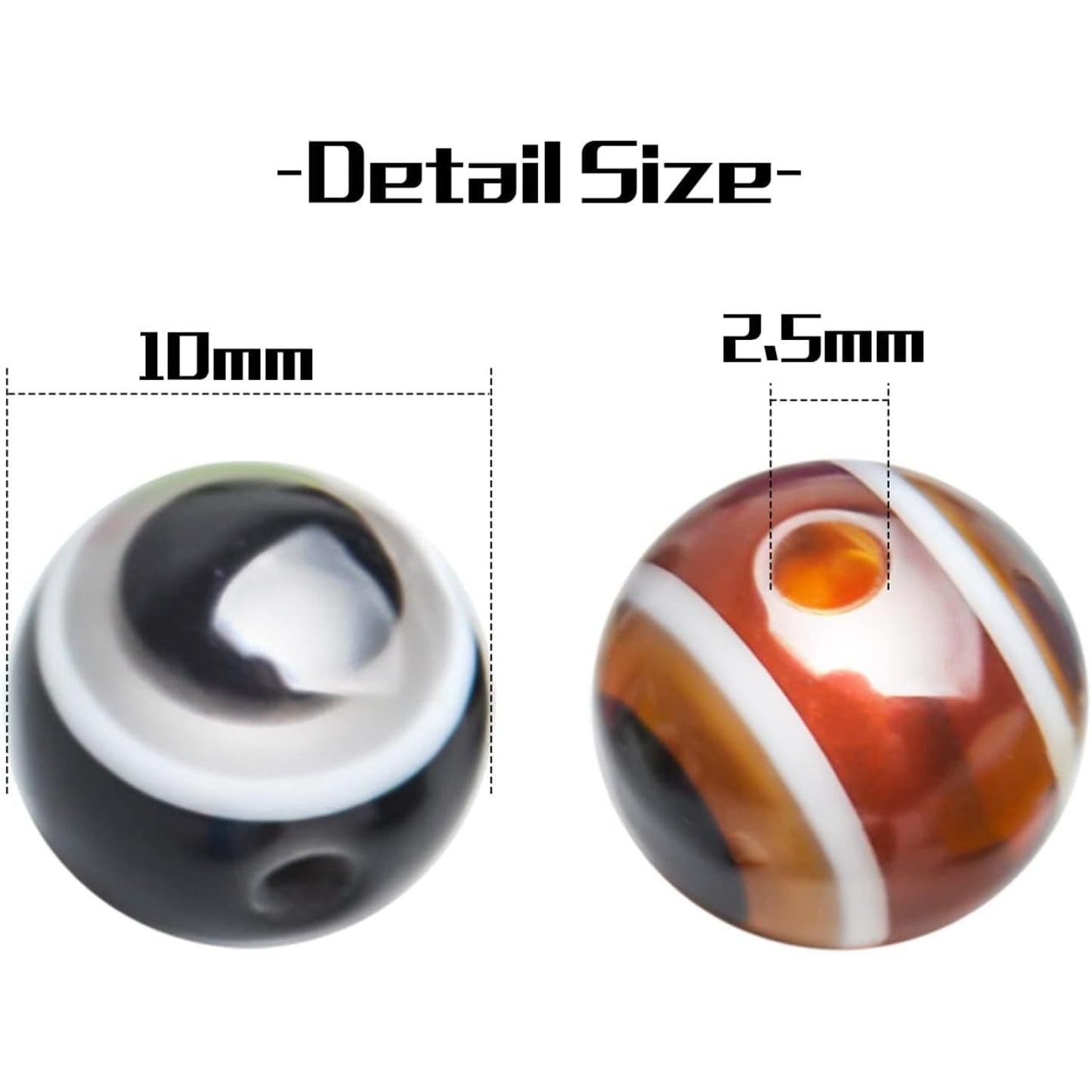 Evil Eye Beads,100pcs 10mm Round Evil Eye Spacer Beads Mixed Colored Resin Beads Charms Loose Beads for Earring Bracelets Necklace Jewelry Beading Project Making