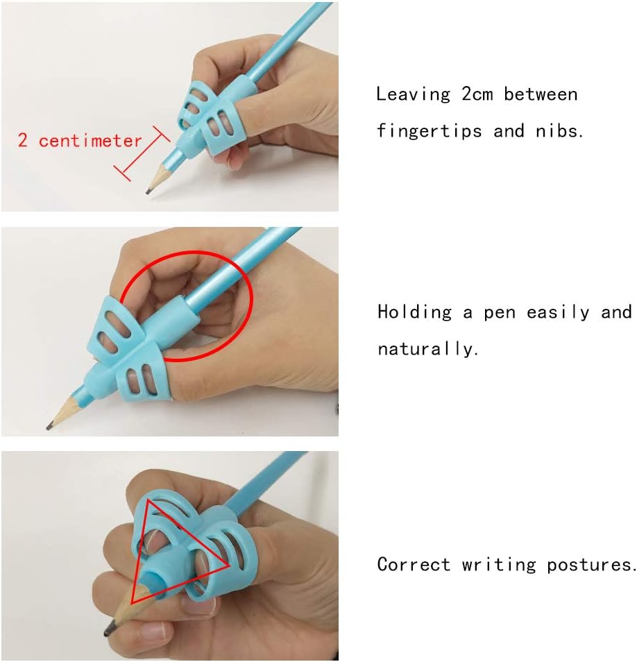 HENDEVL Pencil gripper kids/toddler handwriting aid tools for beginners,Pencil Holder for preschooler 2-4 Years learning to Write for Children's Training Pen Holding Posture Correction Tools(3 PACK)