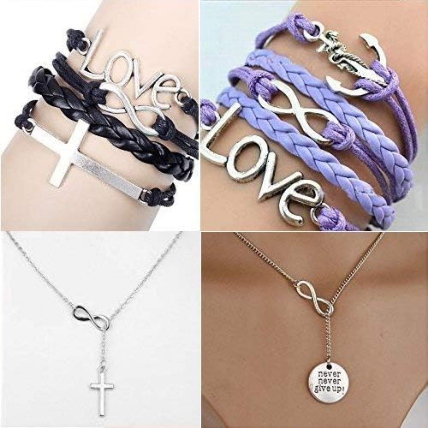50pcs Mixed Infinity Symbol Charms Pendants for Crafting, Jewelry Findings Making Accessory for DIY Necklace Bracelet