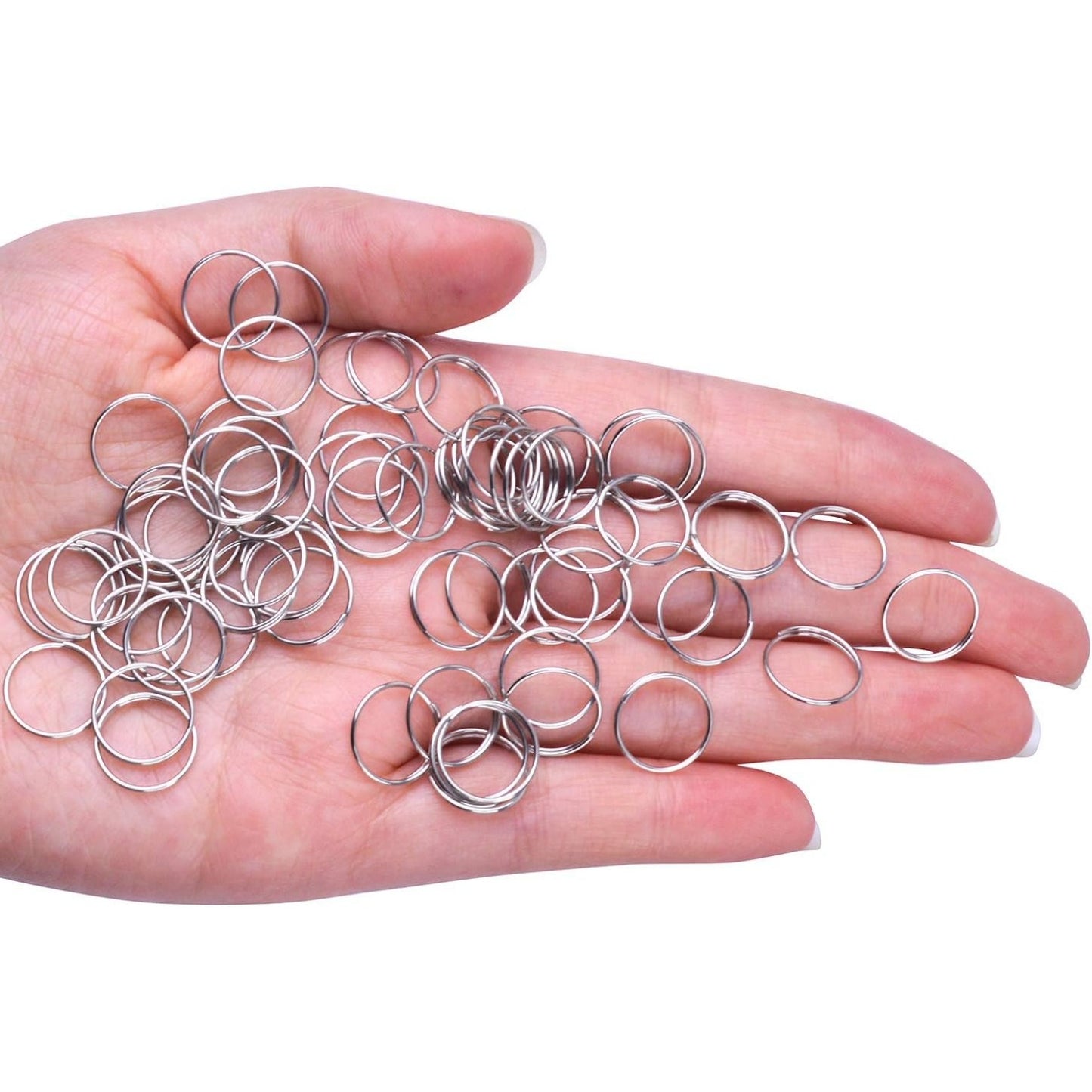 200pcs Stainless Steel Split Ring Double Loops Jump Rings Key Rings 12mm for Crystal Lamps, Crystal Curtain, Crystal Garland, Necklaces, Keys, Earrings, Jewelry Making