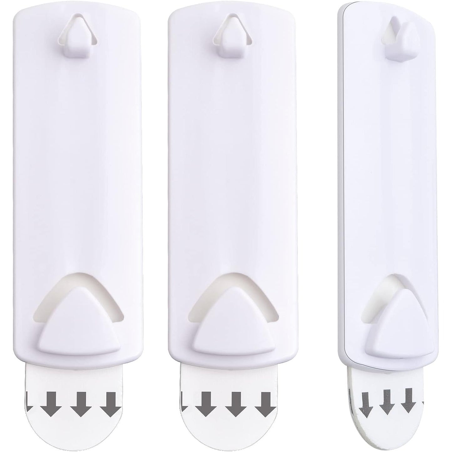 10 Pieces White Picture Hangers Hooks Without Nails No Trace Self Adhesive Art Hanger Hooks Photo Frame Picture Hanging Kit for Bathroom Kitchen Home Door Wall Closet