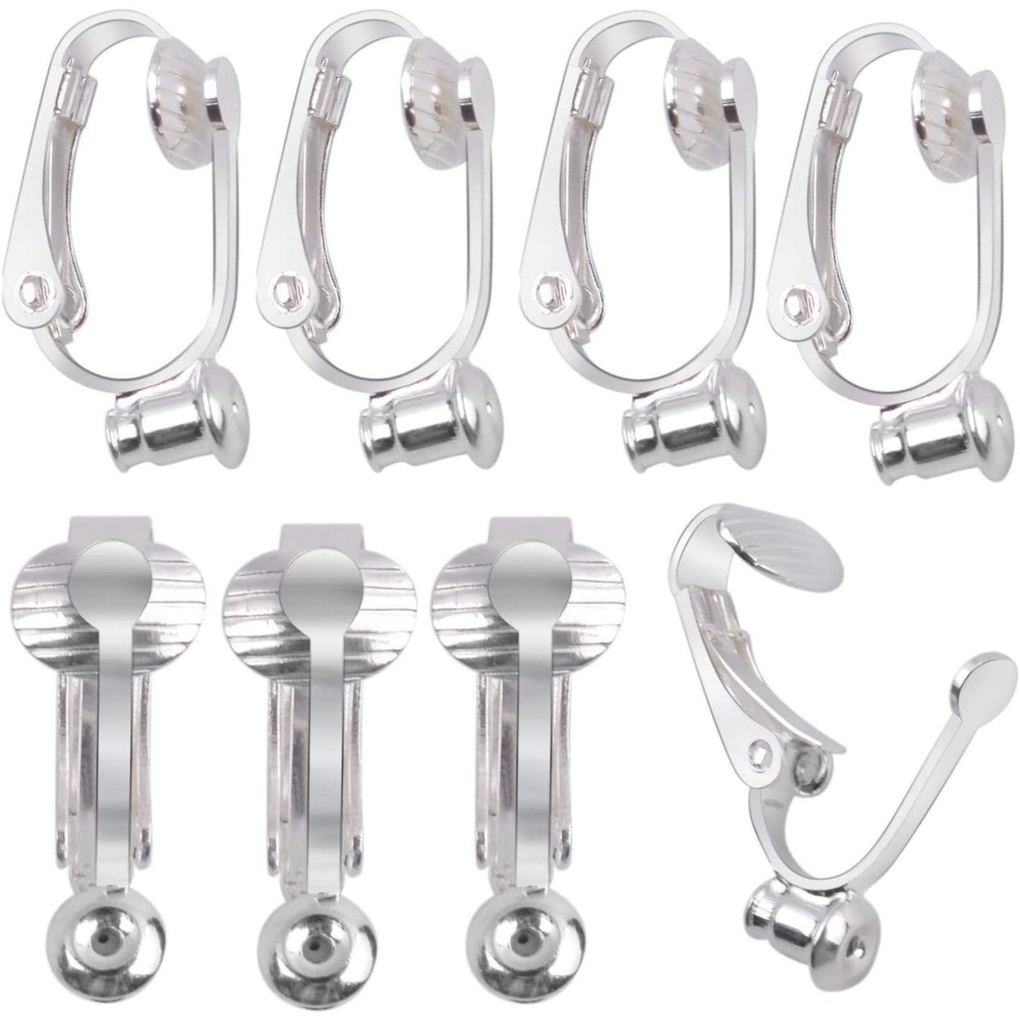 20 Pieces (10 Pairs) Stainless Steel Clip-on Earrings Converter Components with Post for Non-Pierced Ears DIY Earring - Turn Posts Into Clip-Ons