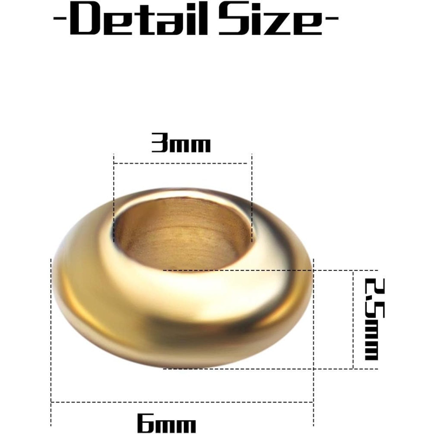 Brass Spacer Beads,200pcs 2x6mm Round Spacer Beads Loose Tiny Smooth Rondelle Beads Jewelry Making Findings for DIY Bracelet Necklace Crafts