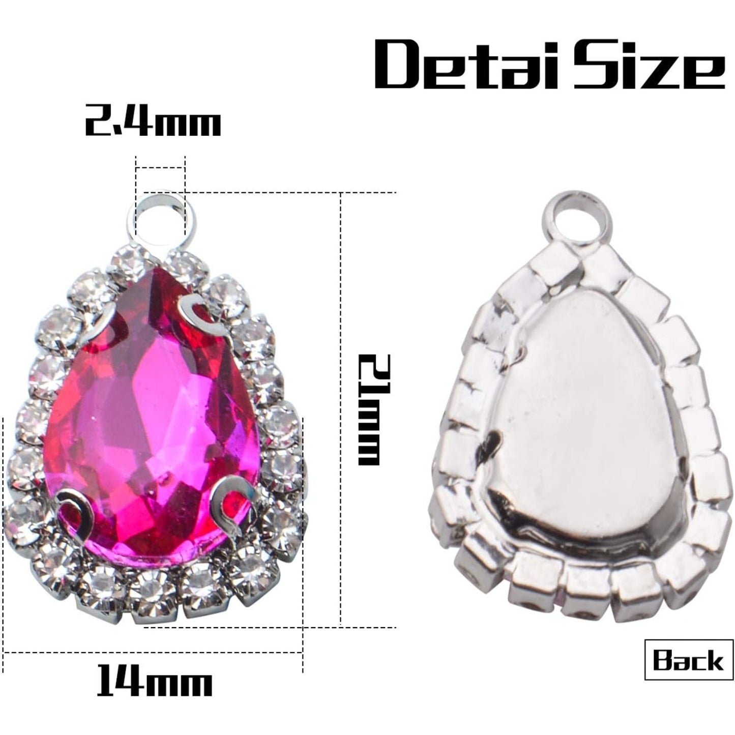 20pcs Jewelry Charms Crystal Beads Pendants Waterdrop Shape Rhinestone Teardrop Pendants for DIY Earrings Bracelet Necklace Jewelry Making, 1421mm, 10 Colors