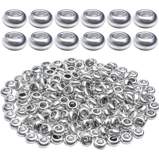 Spacer Beads, 200pcs 7 mm Tibetan Silver Spacer Beads Antique Alloy Round Spacer Beads Metal Spacers Smooth Loose Beads for DIY Crafts Necklaces Bracelets, Hole: 3.5 mm