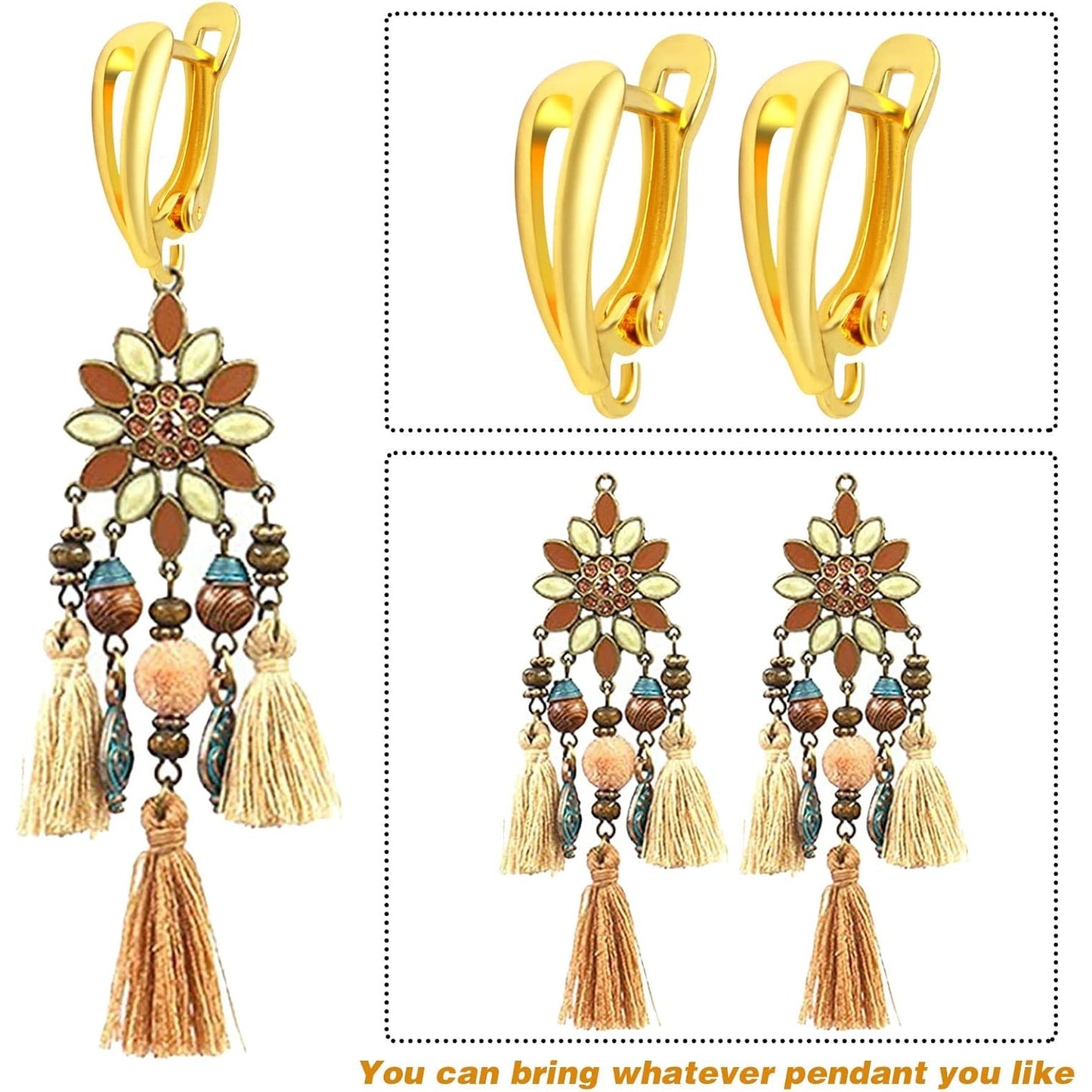 20pcs 5 Colors Round French Earring Hooks Hypoallergenic Brass Leverback Ear Wire Hooks with Open Loop for DIY Dangle Earrings Jewelry Making Christmas Party Anniversary Favor