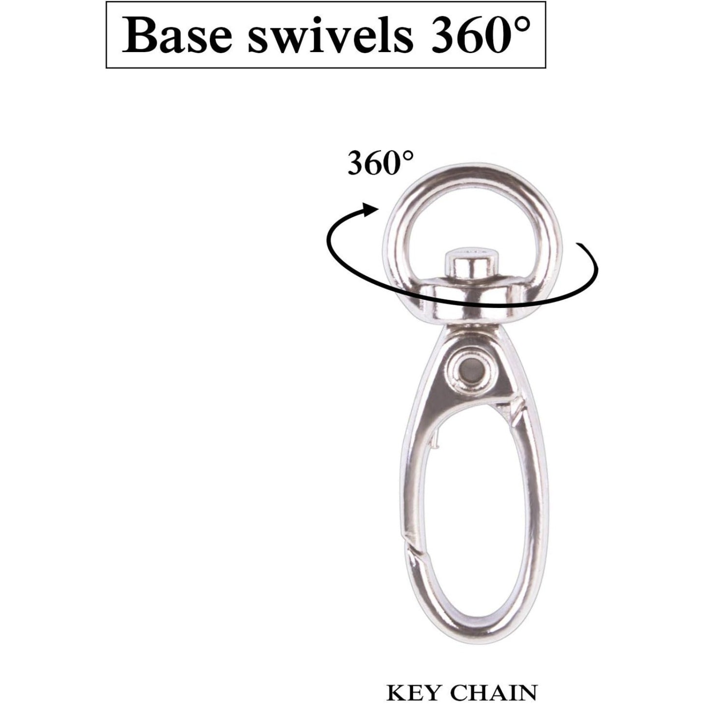 BronaGrand Pack of 50 D Swivel Trigger Clips Hooks Metal Key Ring Lobster Clasps
