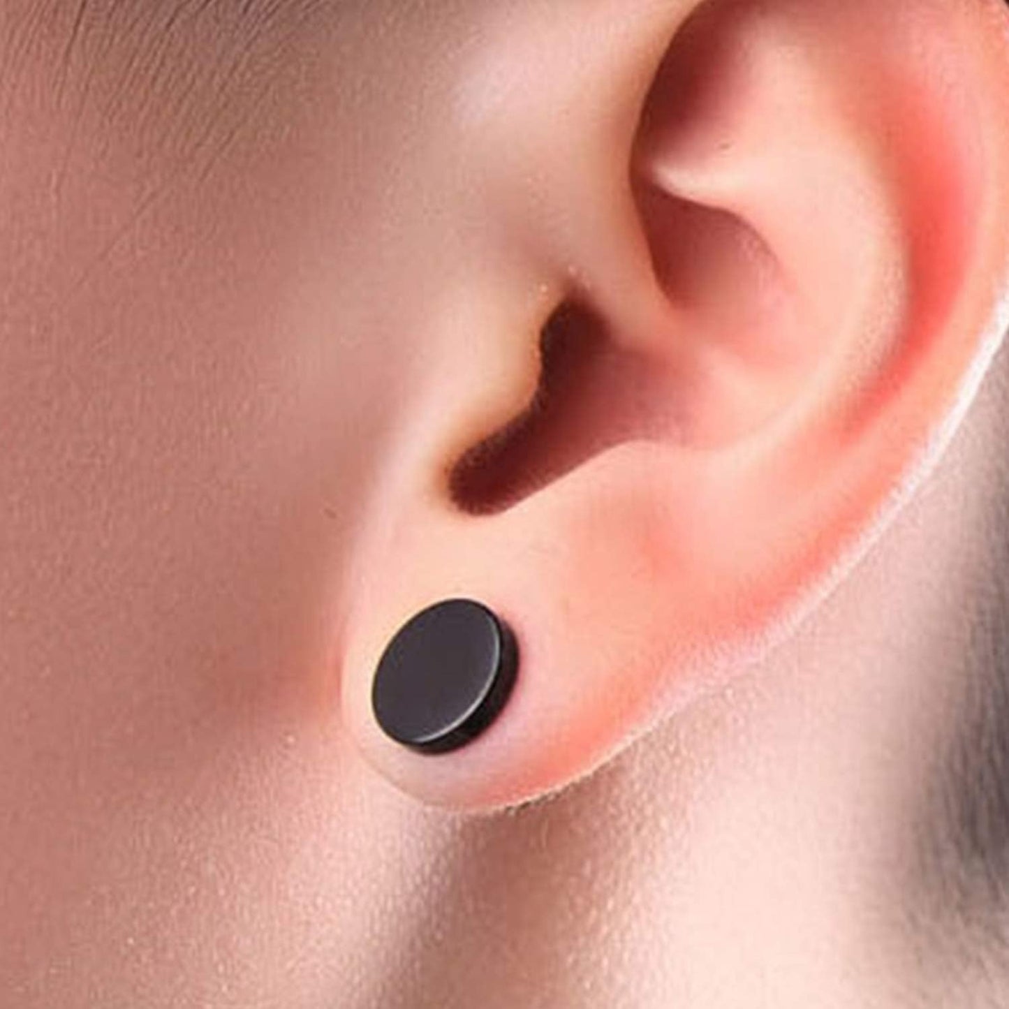 Black Round Stud Earrings, 7 Pairs Stainless Steel Dot Earrings Hypoallergenic Earrings Studs for Man Woman, 3mm/4mm/5mm/6mm/7mm/8mm/10mm