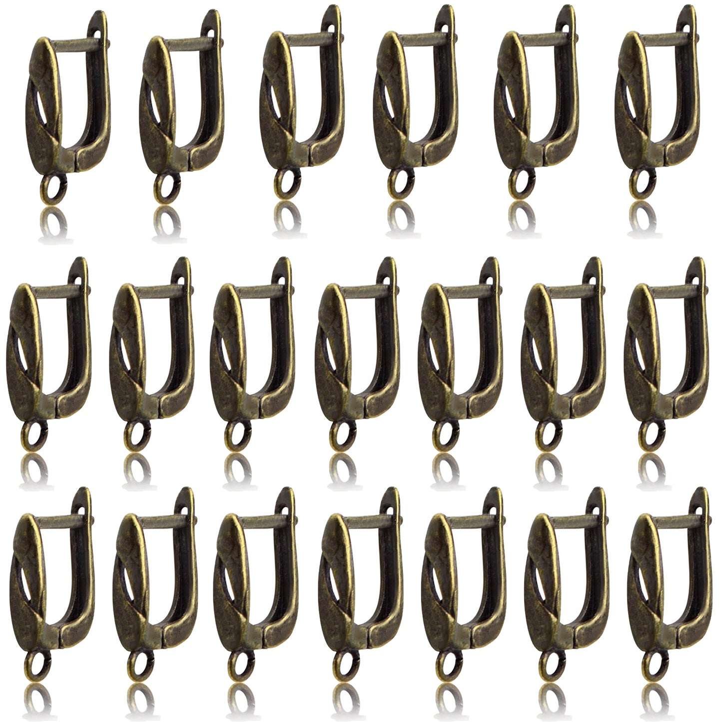 20pcs Brass French Earring Hooks Rectangle Round Shape Hypoallergenic Leverback Earrings Hooks Ear Wire with Open Loop Dangle Earrings for DIY Jewelry Making Supplies, 5 Colors