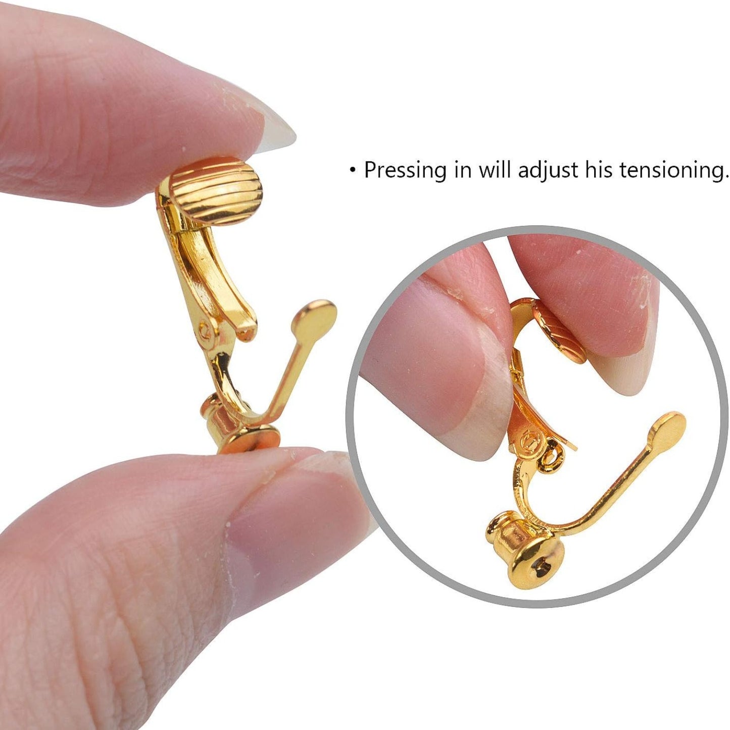 20 Pieces (10 Pairs) Stainless Steel Clip-on Earrings Converter Components with Post for Non-Pierced Ears DIY Earring - Turn Posts Into Clip-Ons