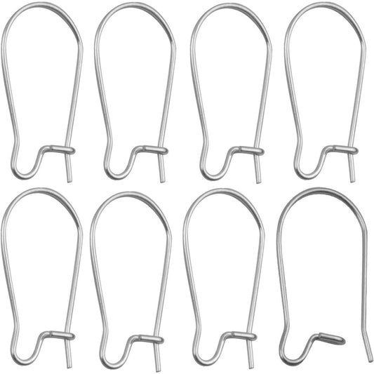 Earring Findings Bulk,100 Pieces Ear Wire Hooks Stainless Steel Hoop Earrings for Long Dangle Earrings Making