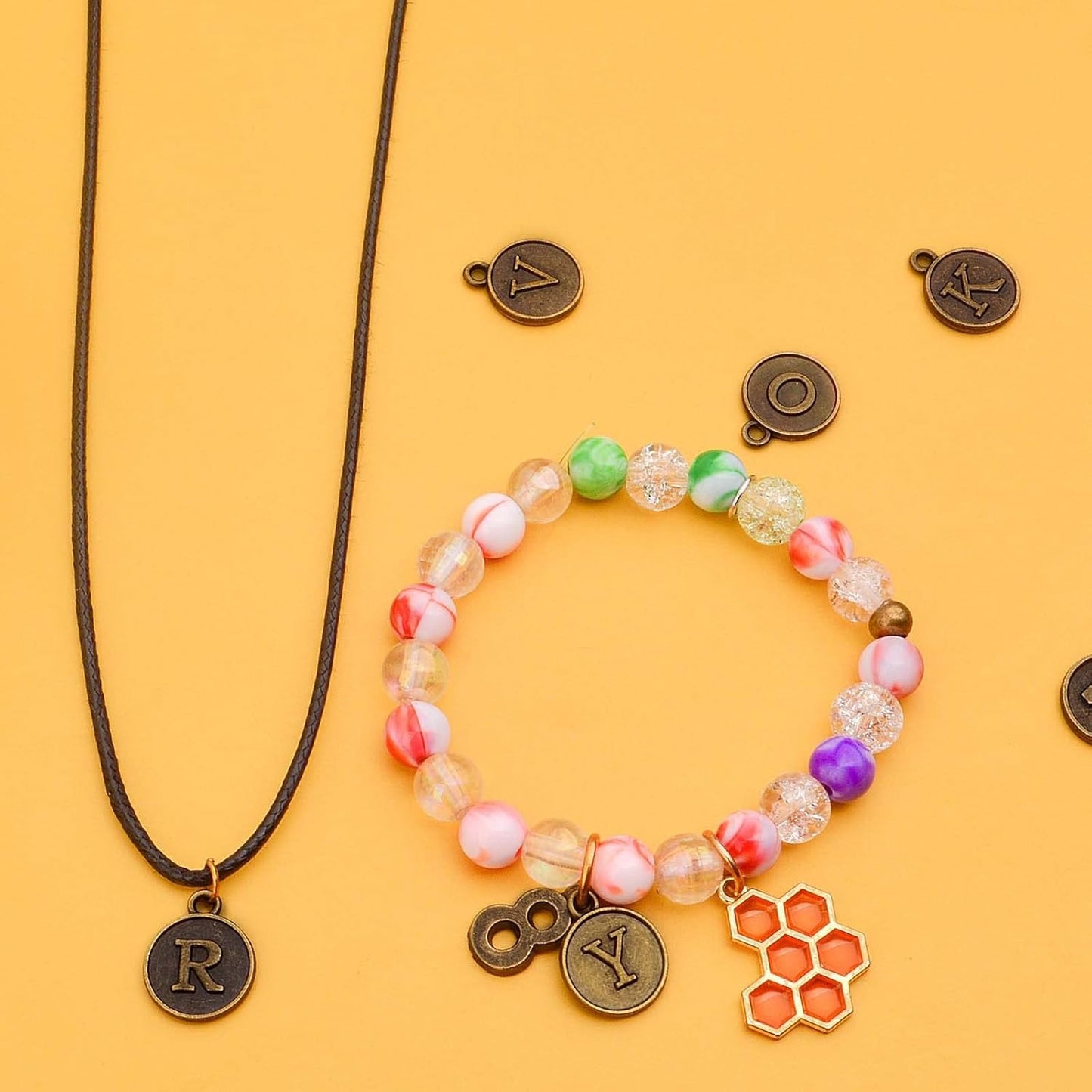 3 Sets (78pcs) Round Letter Charms 26 Alphabet A-Z Pendants and 5 Sets (50pcs) 0-9 Number Charms for Jewelry Making Crafts DIY