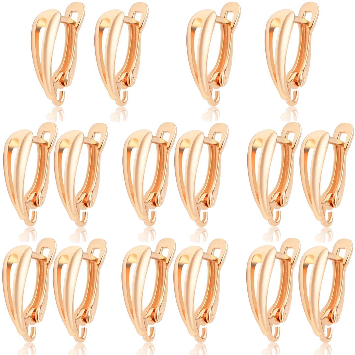 16pcs Leverback Earring Hooks Brass French Earring Hooks Ear Wire with Open Loop Round Dangle Earrings Connectors for Women DIY Jewelry Making Birthday Party Favor Gifts, 8 Colors