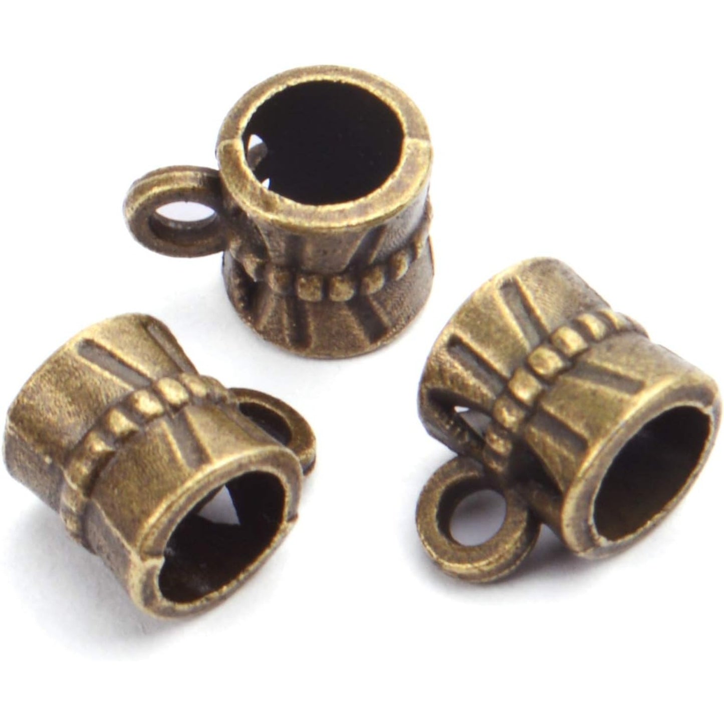 100cs Antique Brown Bail Beads Bracelets Charms Dangle Connectors Tibetan Spacer Beads for Jewelry Making Crafts DIY