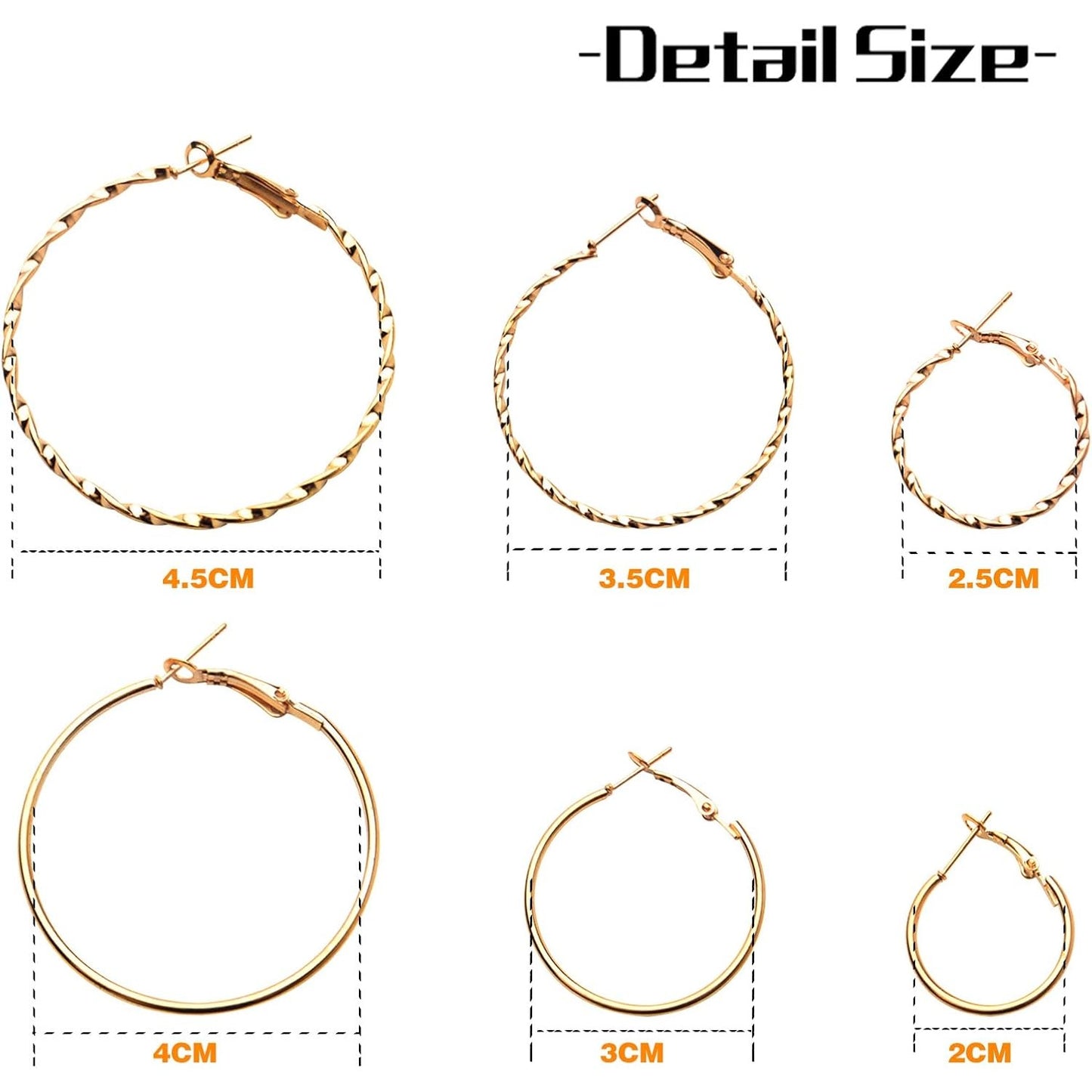 12 Pairs 6 Sizes Earrings Beading Hoop Hypoallergenic Round Circle Open Beading Hoop Earrings for DIY Crafts Jewelry Making Wedding Party Favor Gifts(Golden, Silver)