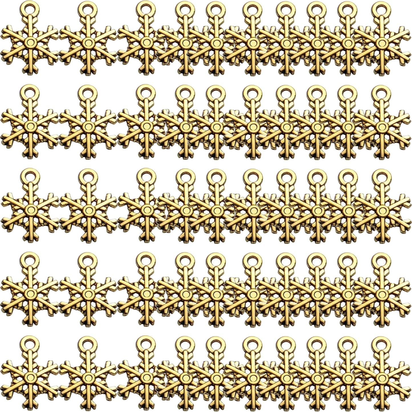 Snowflake Charms,50pcs 18x13mm Snownflake Pendant Charms Mixed Christmas Snowflake Pendants Jewelry Findings Crafting Supplies for DIY Necklace Bracelet Earring,5 Colors