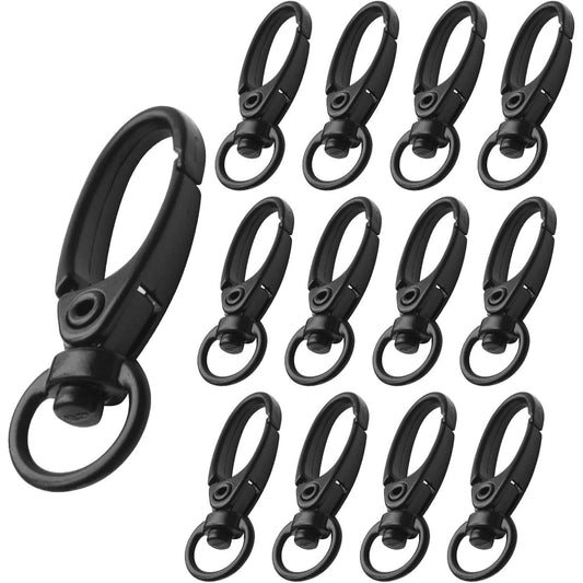 Swivel Clasp Clips,50pcs 35mm Swivel Trigger Clips Metal Keyring Clasps Snap Hooks for Hanging Key Chains Dog Leashes Crafts Decorations,Black
