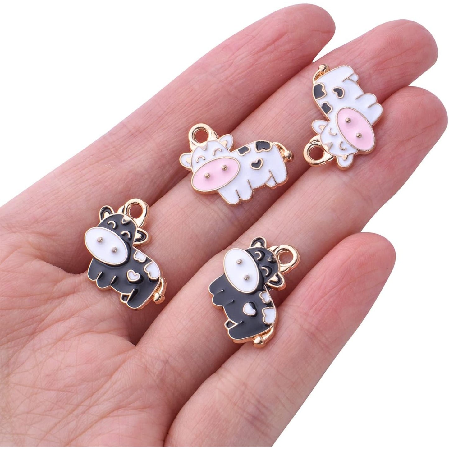 20pcs Enamel Cow Charms Animal Charm Necklace Charms Craft Supplies for DIY Earrings Necklaces Bracelet Jewelry Making Accessory