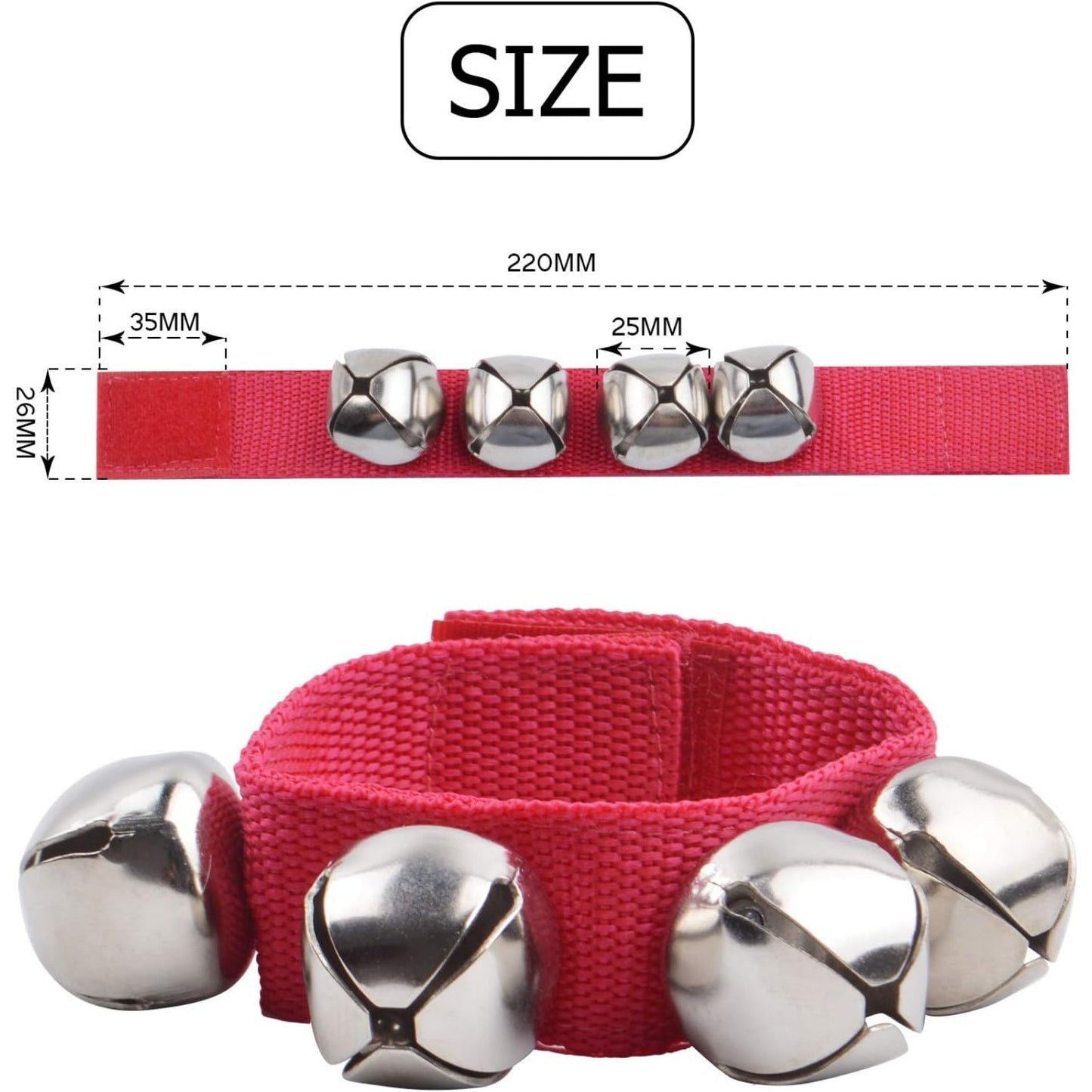 2 Pcs Christmas Musical Tambourine And Wrist Shaking Jingling Bells