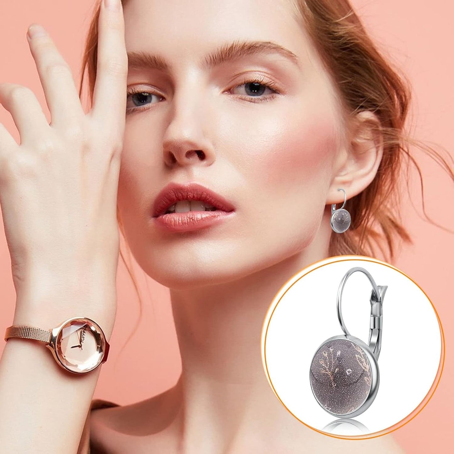 Hook Earring Cabochon Settings, 20 Pieces Lever Back Hook Earrings with Flat Round Tray Blank Cabochon Setting Ear Wires for Earring Designs(12 mm)