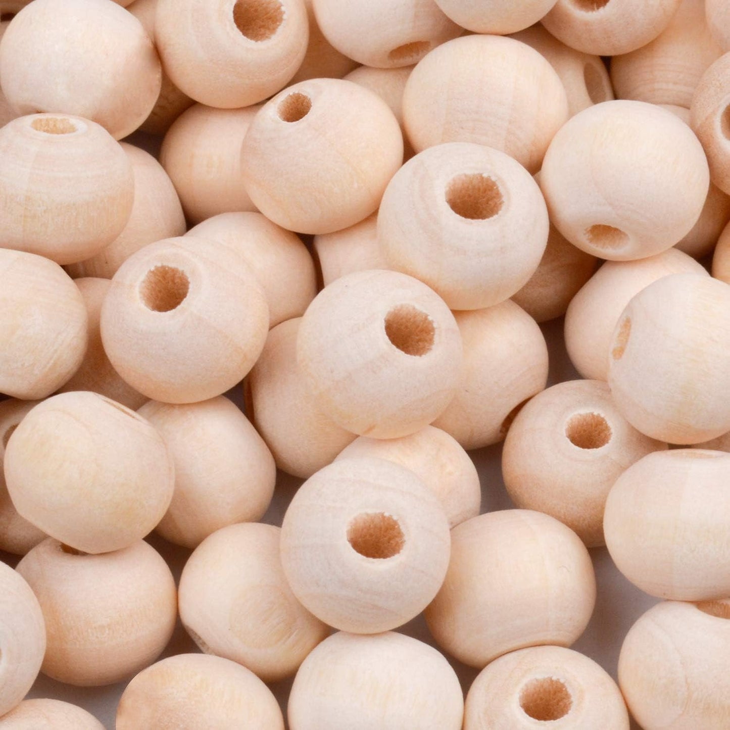 BronaGrand 300pcs 8MM Natural Color Round Ball Wood Spacer Beads Jewelry Findings Charms