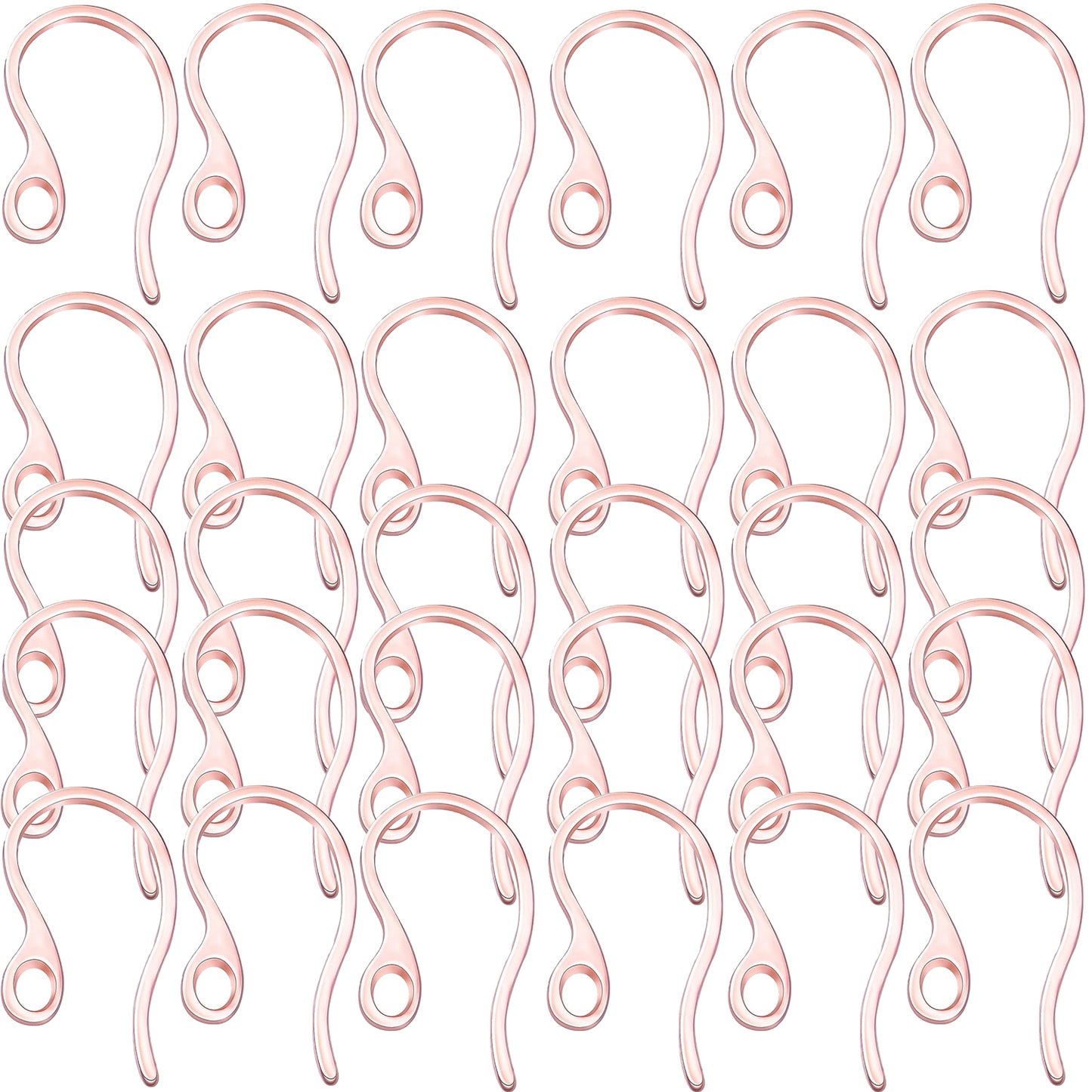 30pcs 3 Colors Stainless Steel Earring Hooks Ear Wire with Loop Hole Earring Findings for DIY Dangle Earrings Jewelry Making Art Craft Projects, 22.7 mm x 11.7 mm