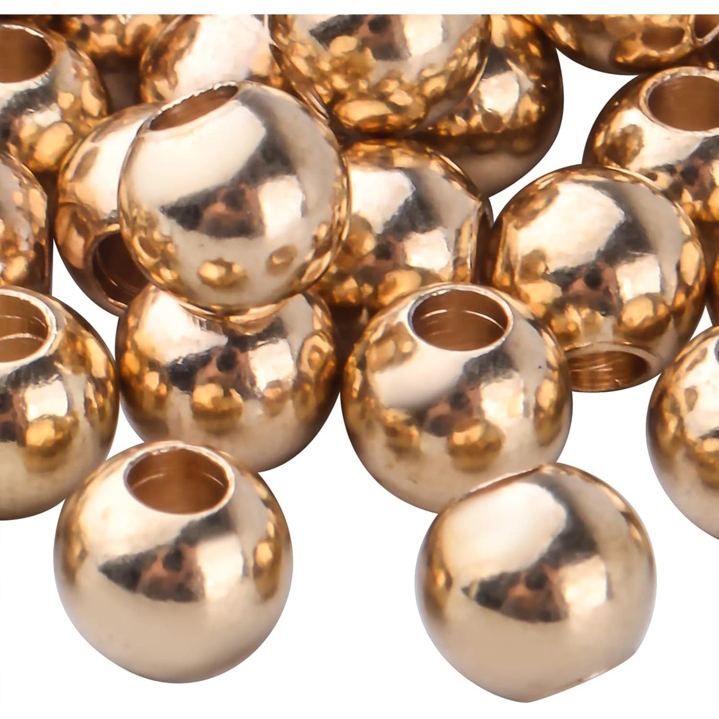 Brass Spacers Beads,100pcs Gold Round Spacer Beads Rondelle Beads Smooth Spacer Beads Loose Beads Spacer Charm Beads for DIY Bracelet Necklace Jewelry Crafts Making Accessory