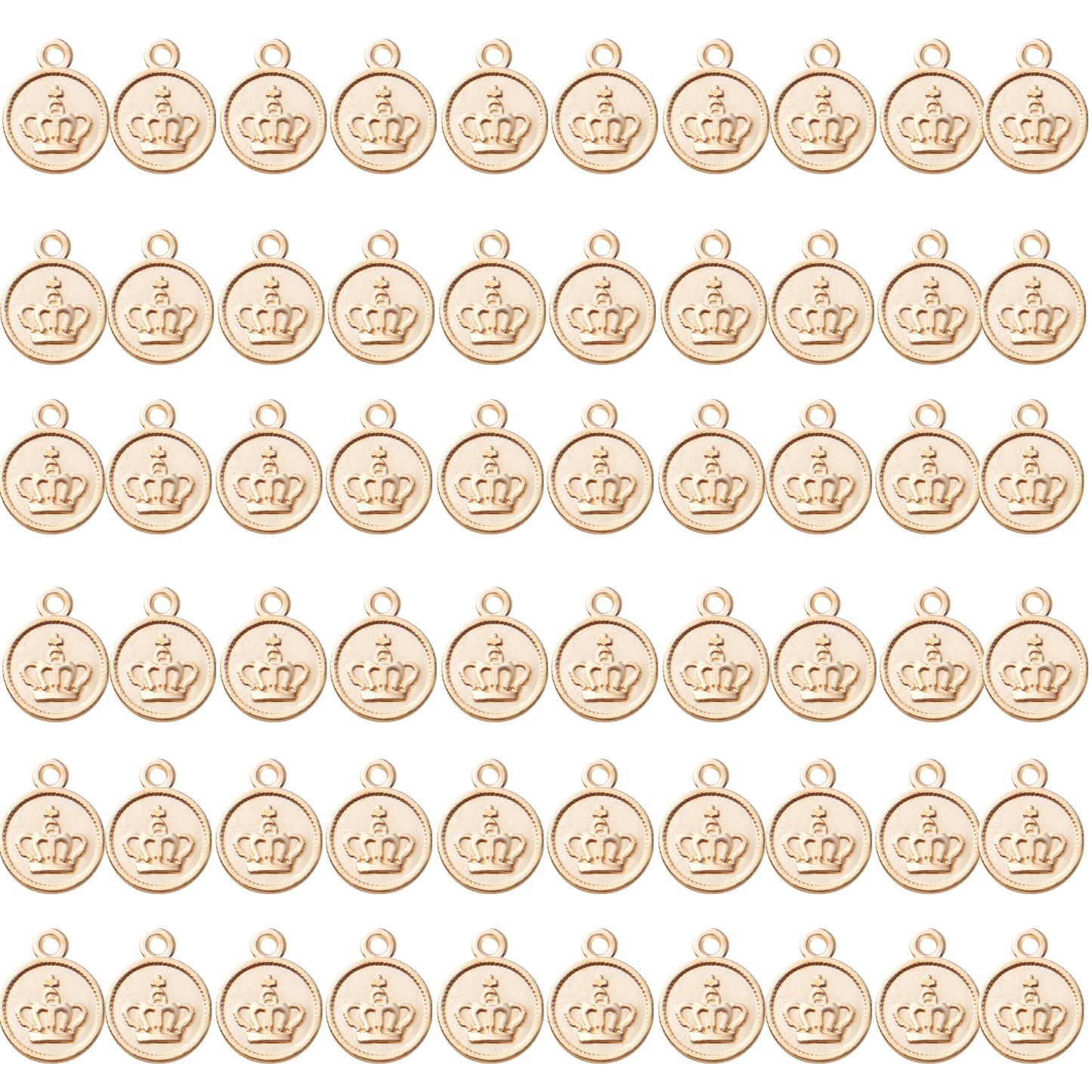 60pcs Crown Pendant Charm Alloy Round Crown Charms Beads King Charms Craft Supplies for DIY Necklace Bracelets Jewelry Pendant Making,4 Colors