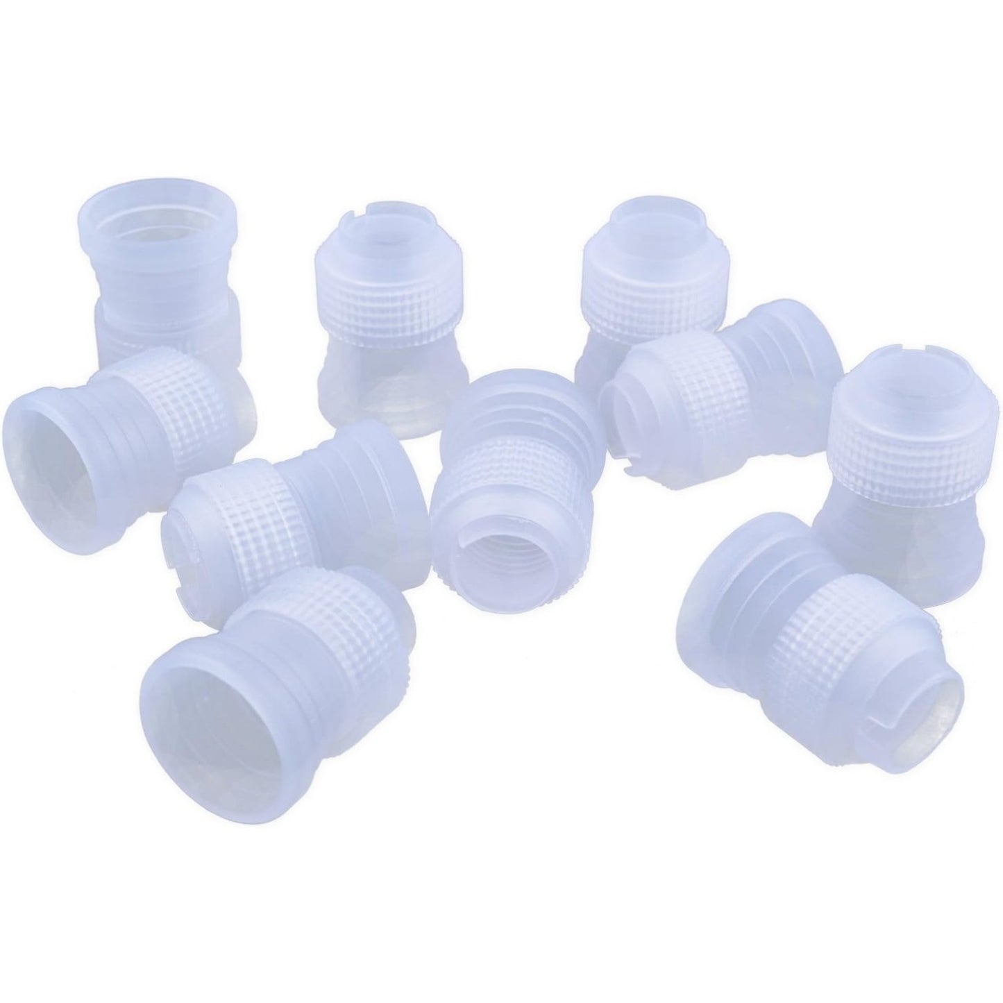 10pcs Plastic Standard Couplers Pipe Tip Coupler Cake Decorating Couplers for Icing Nozzles,White