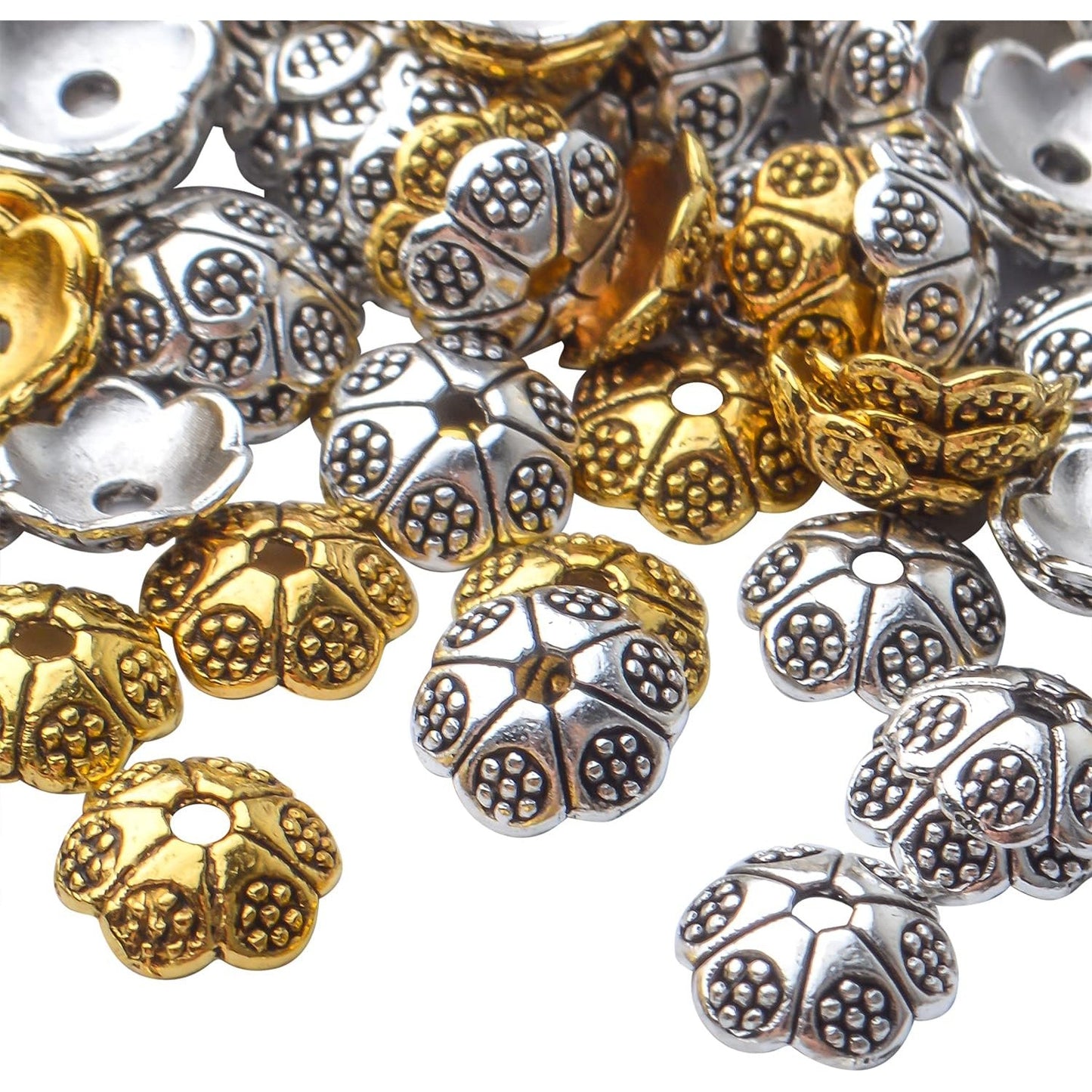 200pcs Flower Bead Caps Tibetan Alloy Spacer Beads Caps for DIY Bracelet Necklace Earrings