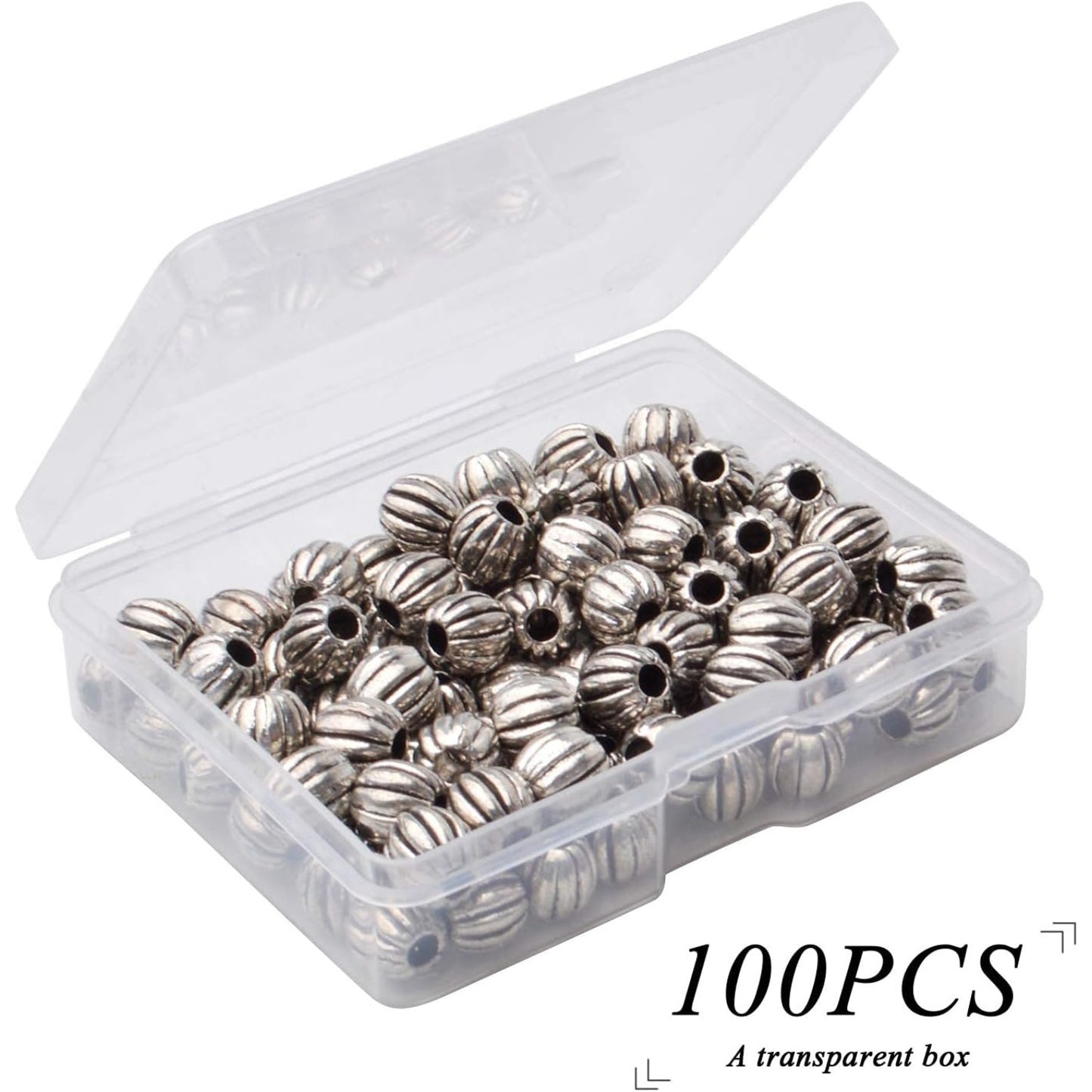 100pcs Antique Silver Alloy Spacer Beads Round Spacer Bead Spacer Bead Charms for DIY Bracelet Necklace Jewelry Making