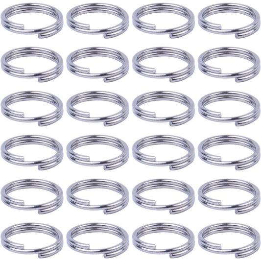 BronaGrand 200 Pieces Small Key Chain Rings Split Ring Key Chains for Keys Organization,10mm Diameter (Silver)