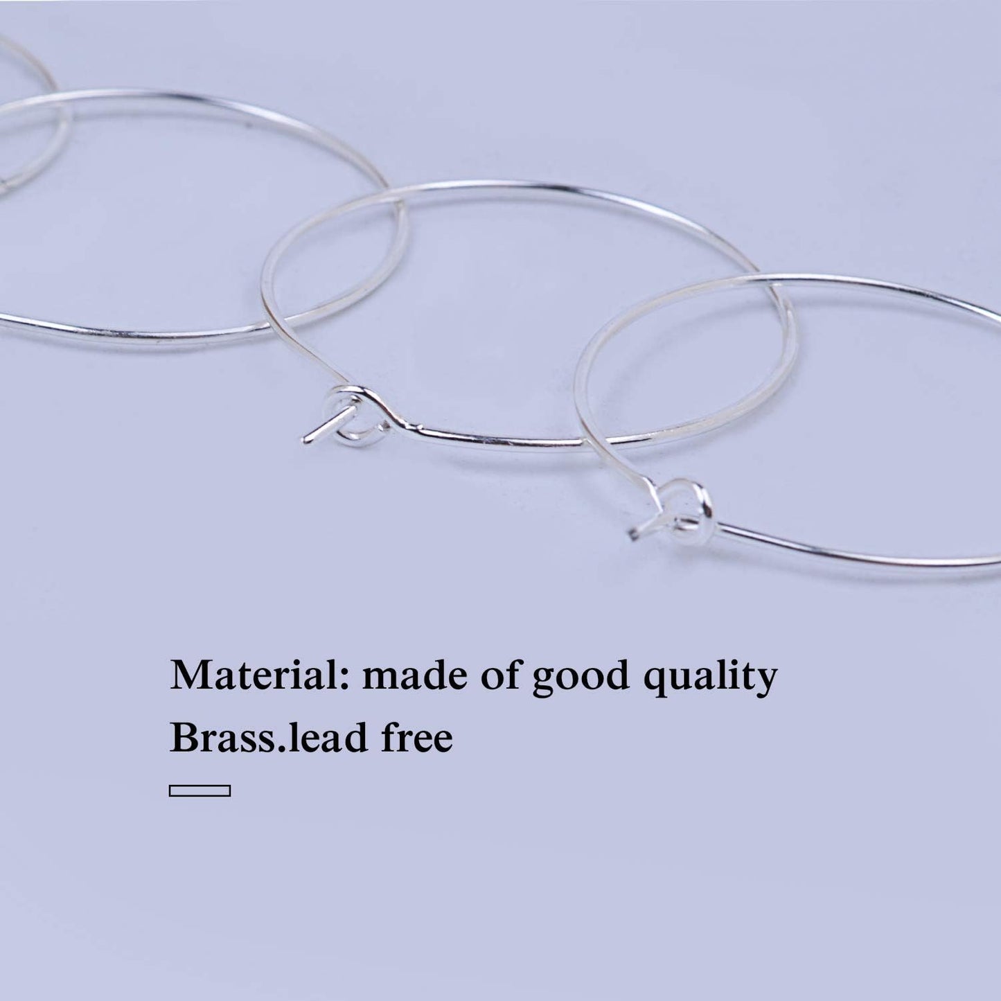 BronaGrand 150 Pieces Silver Plated Wine Glass Charm Rings Earring Hoops 3 Sizes,30mm,25mm,20mm