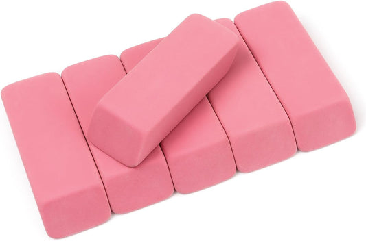 HENDEVL Erasers, Pink Pencil Erasers for Drawing, Artist Eraser, Large, Pack of 6