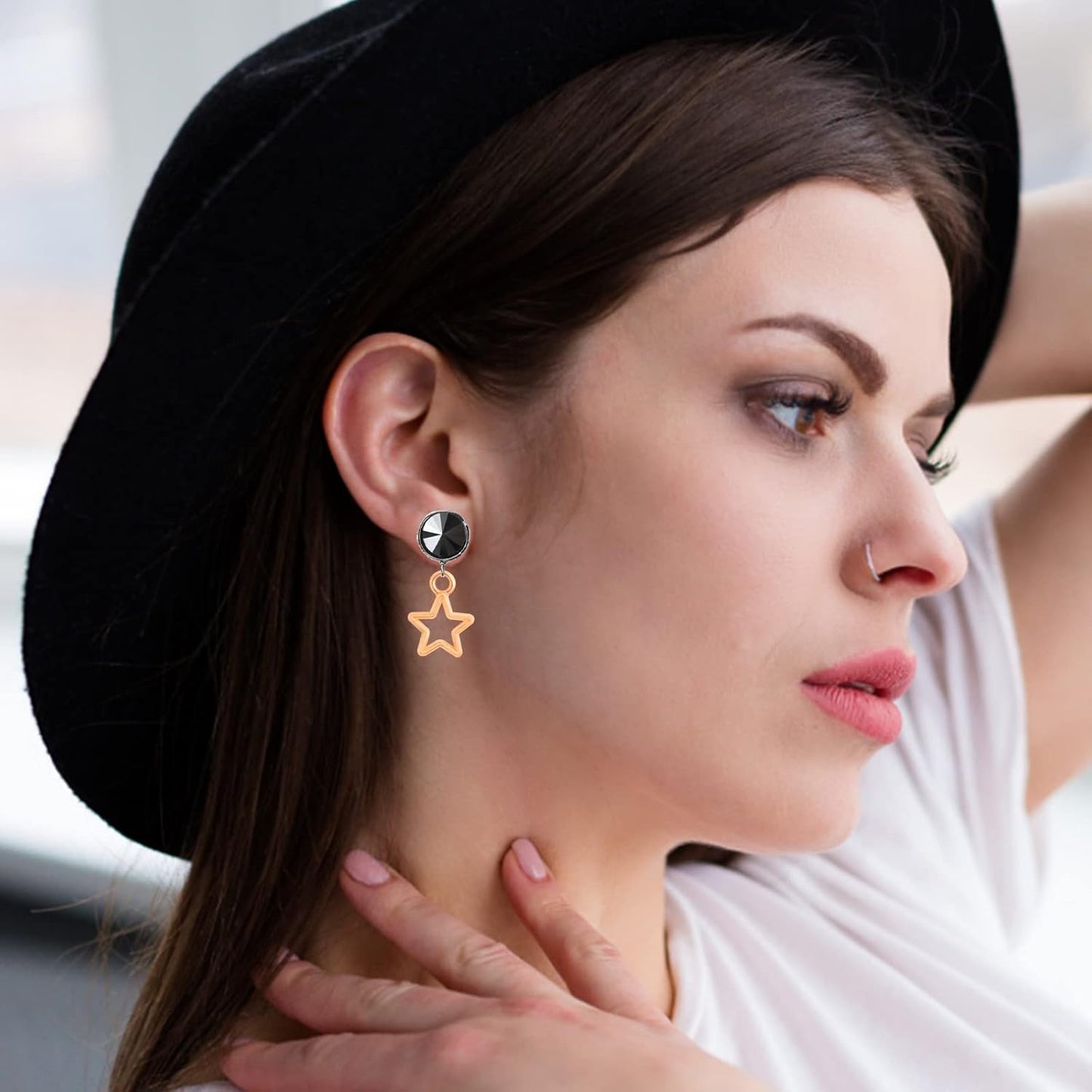 200pcs KC Golden Pentagram Star Charm Pendants Tibetan Alloy Mini Star Shape Celestial Dangle Charms for DIY Bracelet Necklace Jewelry Making Craft Supplies