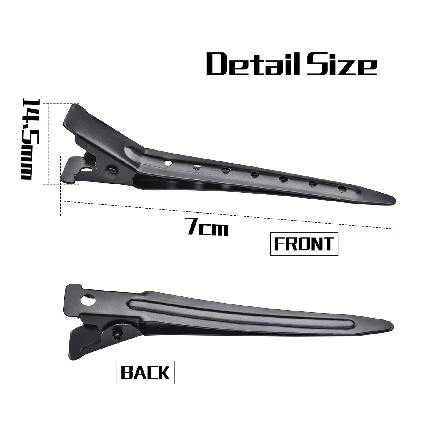 Hair Clips, 50pcs Stainless Steel Hair Clips Non Slip Hair Clips No-Trace Professional Sectioning Hair Clips DIY Accessories for Women Girls Hairdressing Styling Salon, 7cm, Black