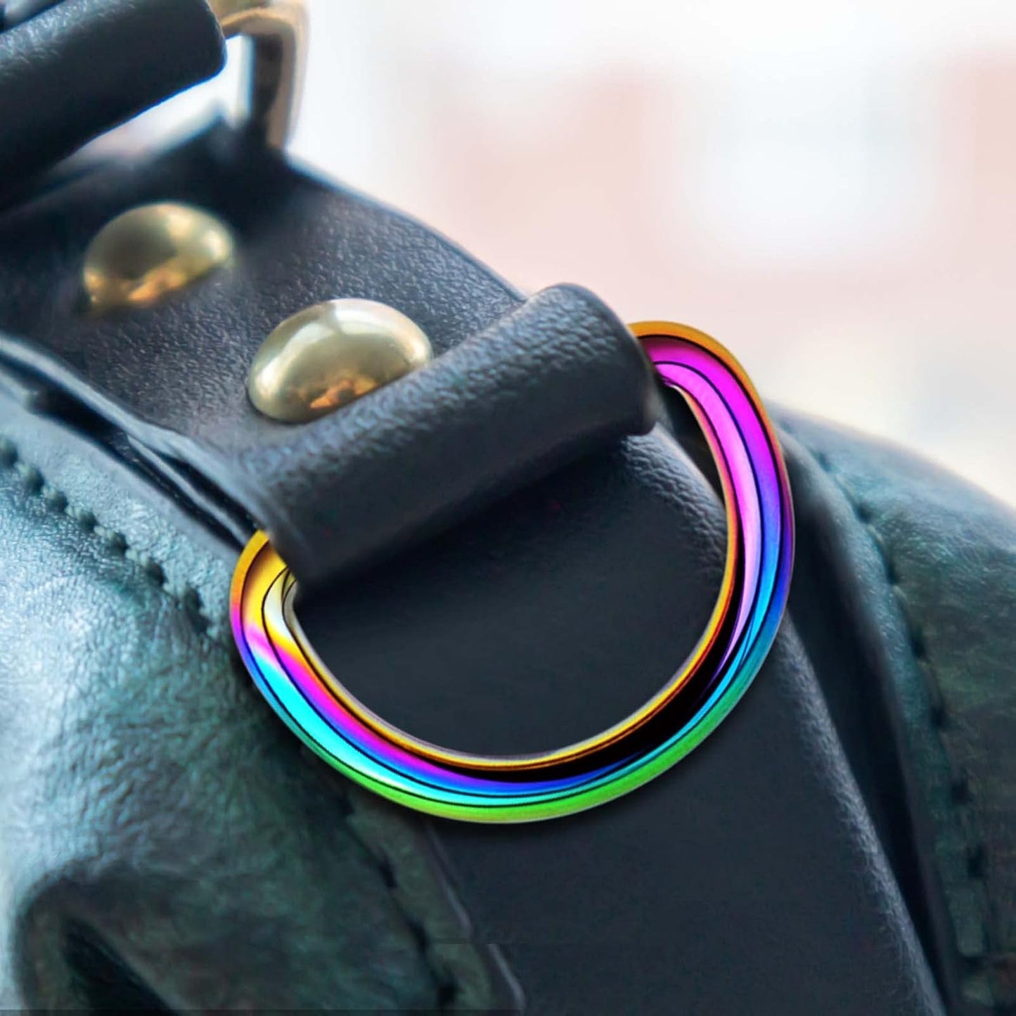 20pcs Metal Semi-Circular D Rings Multipurpose Half Round D-Shaped Rings Buckle DIY Accessories for Hardware Luggage Bags Backpack Belt Clothing Projects, Rainbow Color