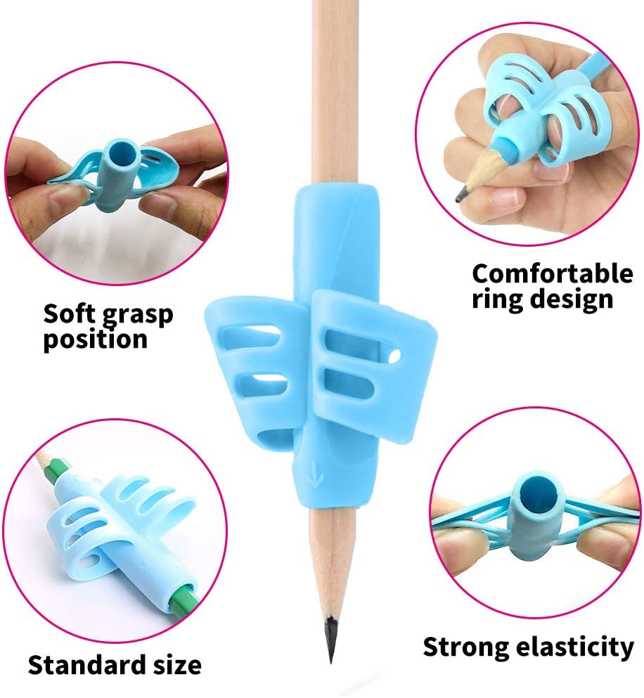 HENDEVL Pencil gripper kids/toddler handwriting aid tools for beginners,Pencil Holder for preschooler 2-4 Years learning to Write for Children's Training Pen Holding Posture Correction Tools(3 PACK)