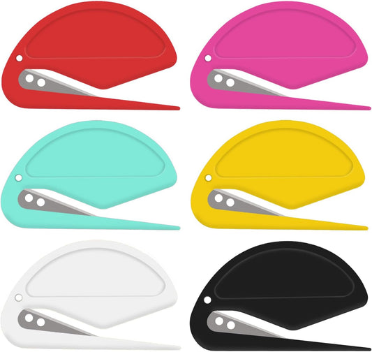 HENDEVL 6 Pack Letter Opener Envelope Slitter – Envelope Opener for Women Men,Office Worker,Graduate Students,Home,Office,Postal.Mail Opener with Safety Concealed Sharp Blade Neatly Opened Without Damage