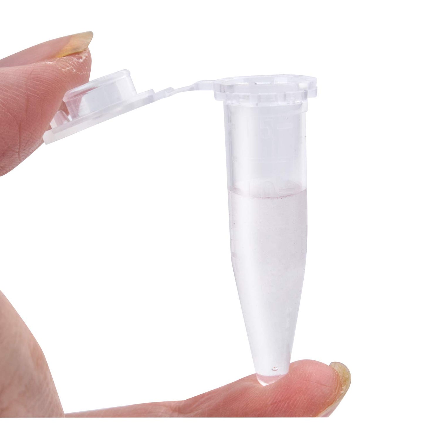 BronaGrand 100pcs 1.5ML Polypropylene Graduated Microcentrifuge Tubes with Attached Lid Clear