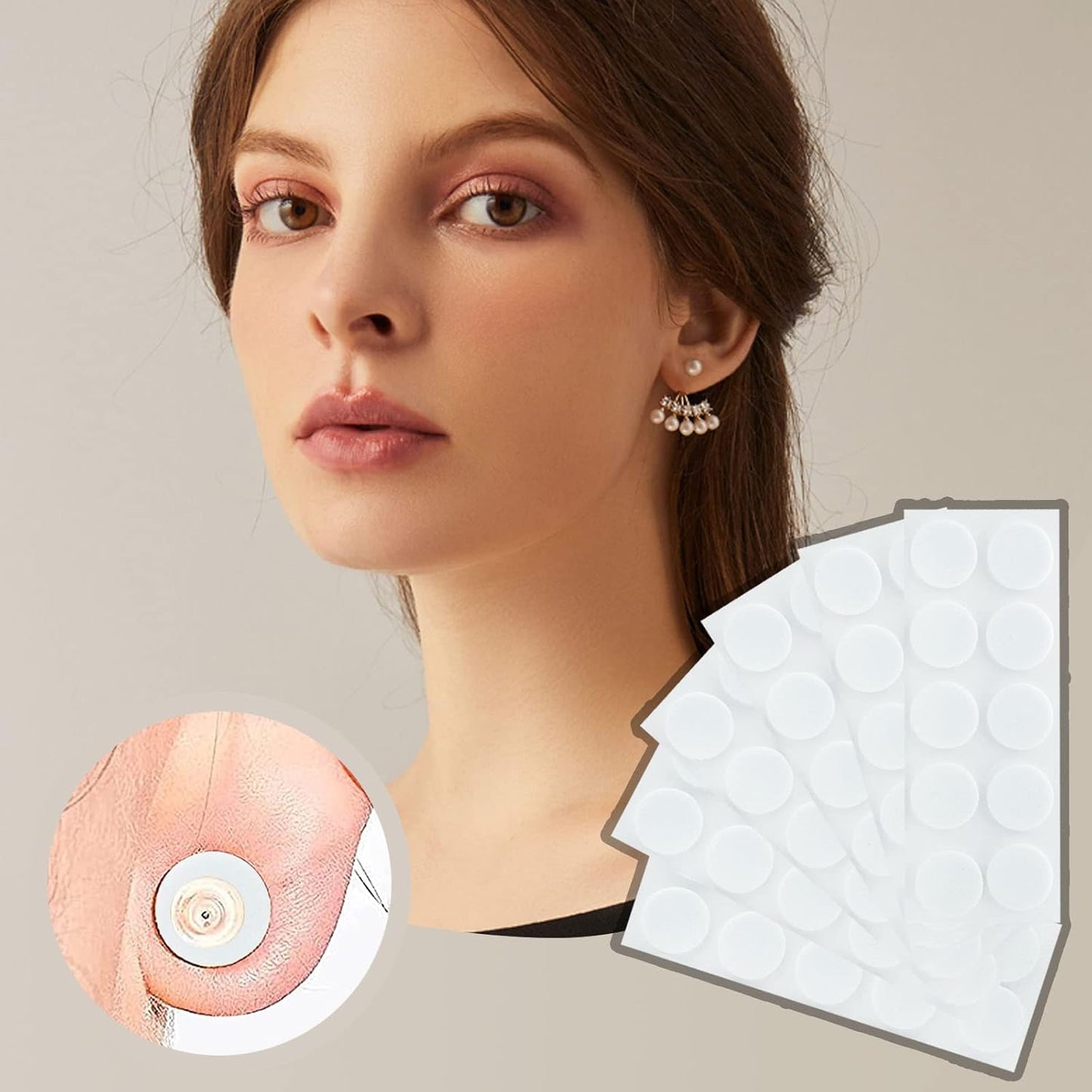 20 Sheets (200pcs) Earring Support Patches Foam Round Earring Lifters for Droopy Heavy Large Earrings Support Pads Earrings Waterproof Lifting Patches Ear Lobe Support Backs