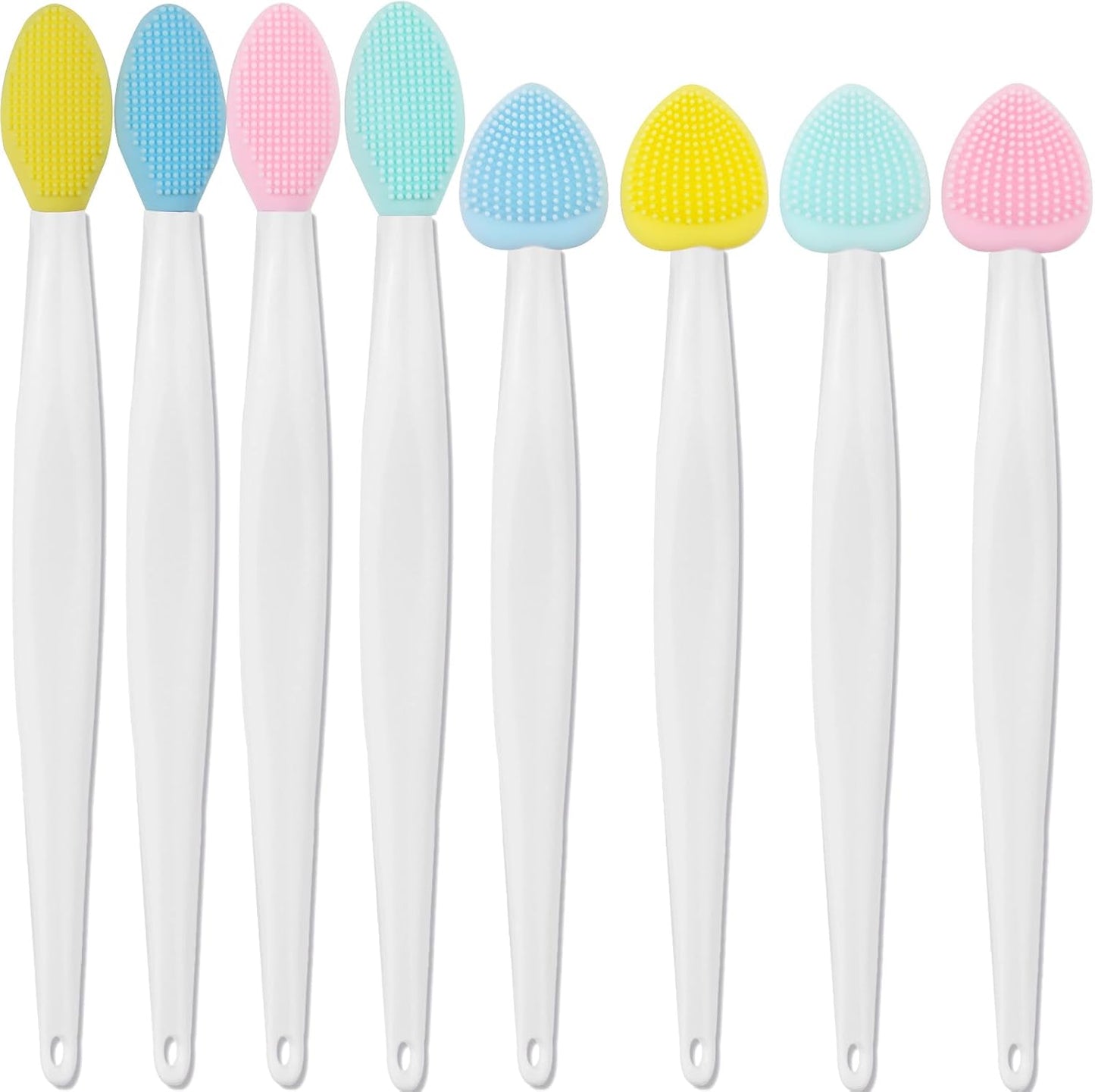 Aylifu 8pcs Silicone Soft Bristle Cat Grooming Scraper Brushes Double-Sided Gentle Massage Cleaning Brush Chin Scrubbers for Pet Chin Acne Treatment Blackhead Exfoliation, 2 Styles