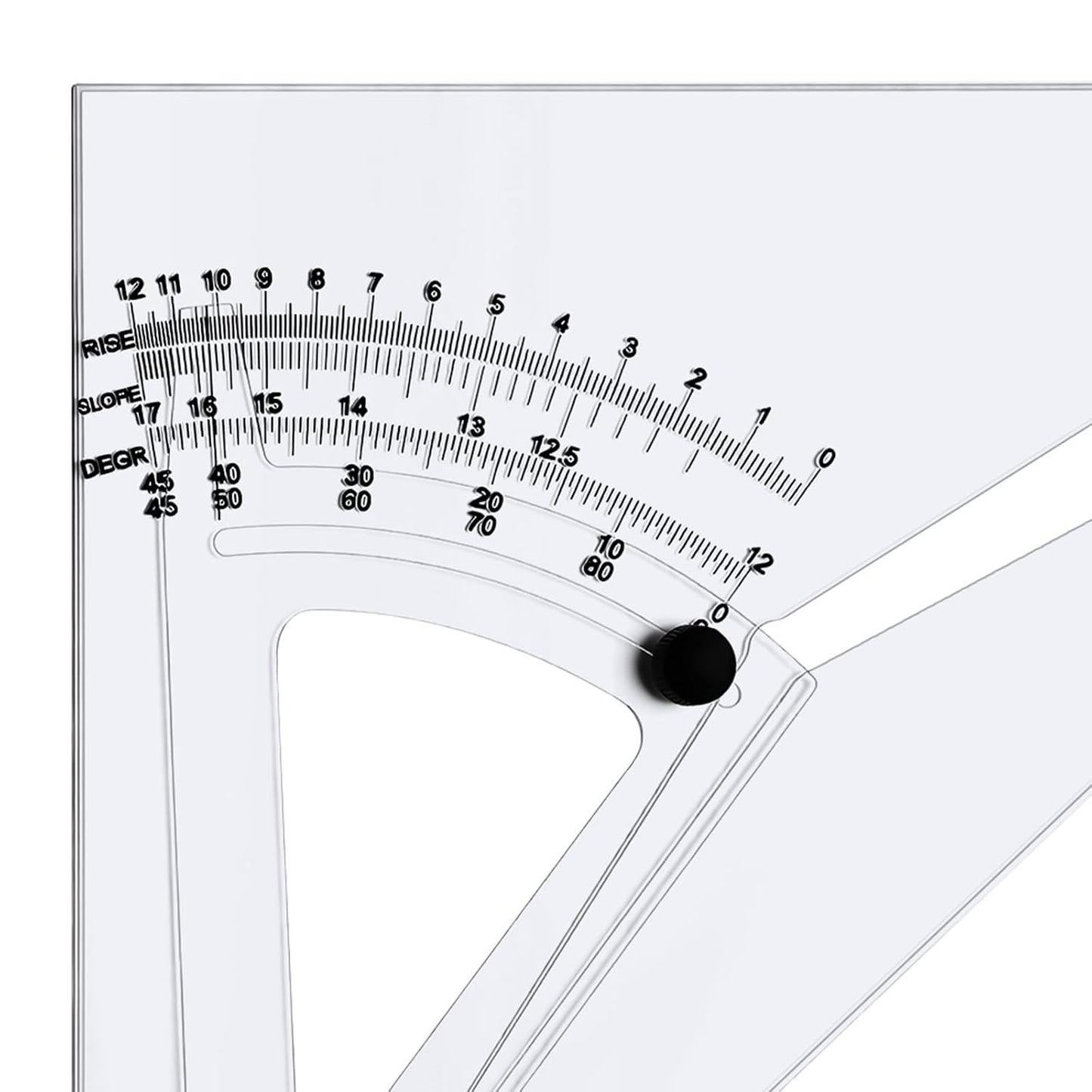 Aylifu 12 Inch Adjustable Triangle Acrylic Adjustable Drafting Triangle Computing Trig Scale for Drafting Architect Engineer Educational Supplies